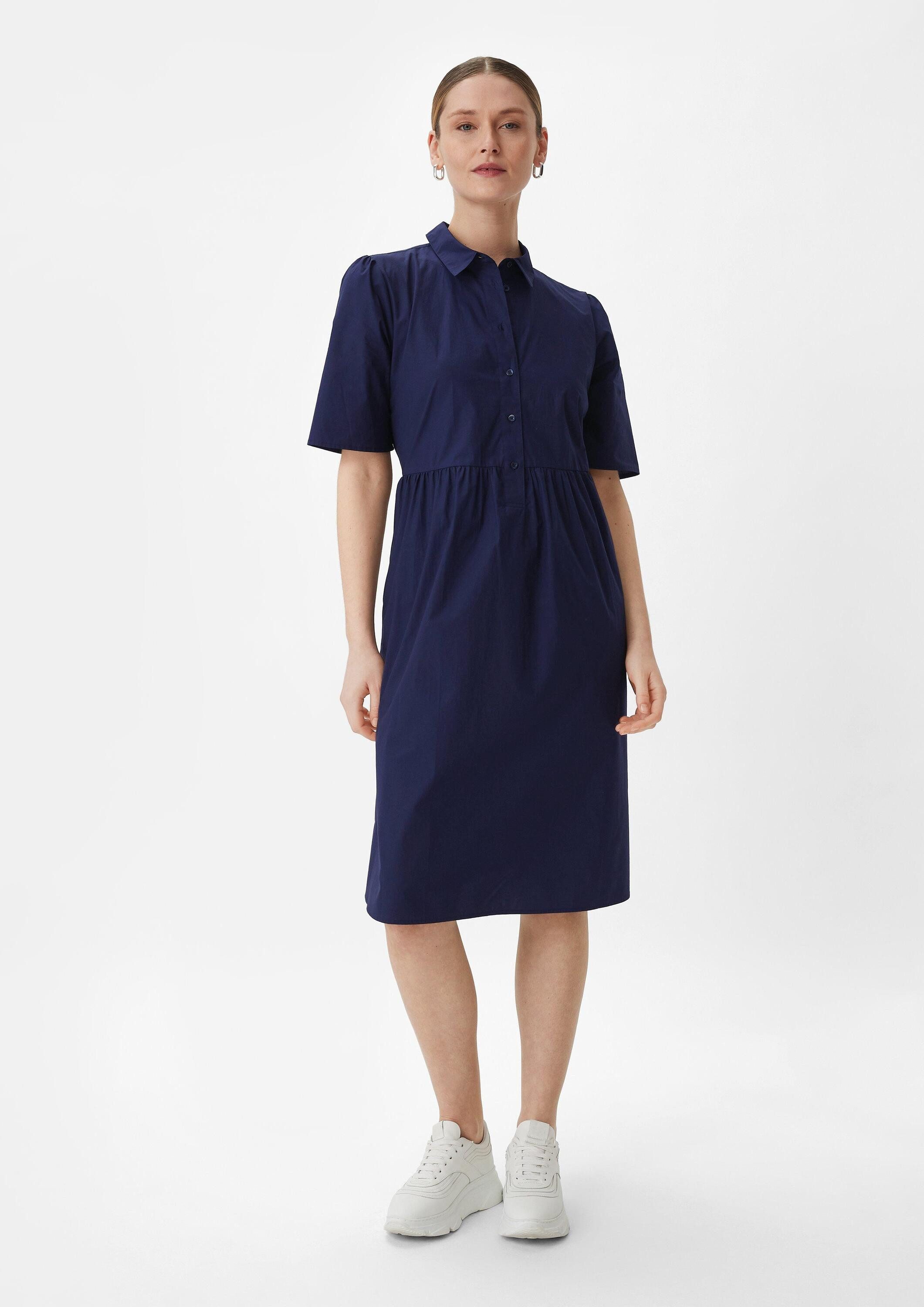 comma Midikleid Kleid Baumwollkleid mit Hemdkragen