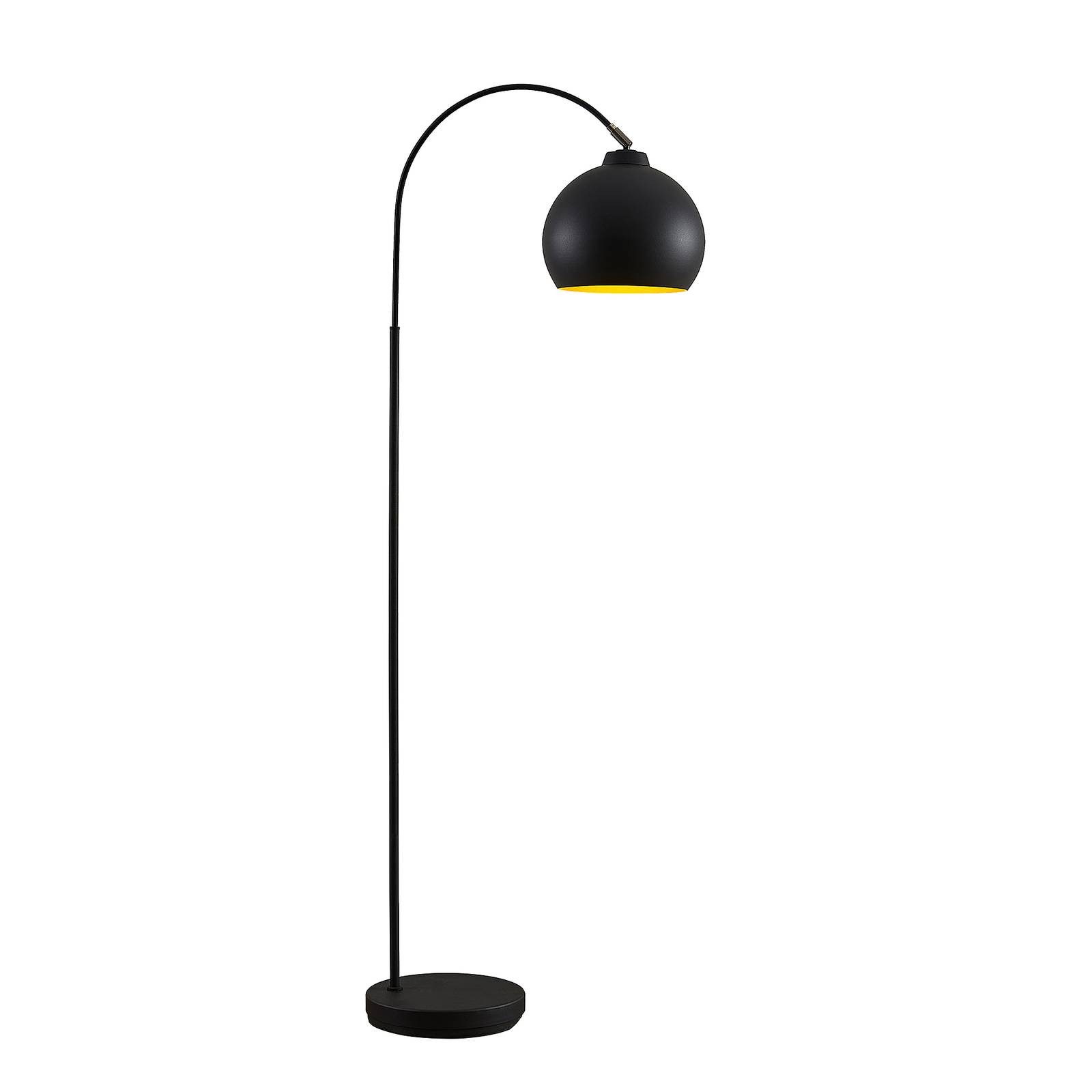 Lindby Stehlampe Minali, Leuchtmittel nicht inklusive, Modern, Metall, Schwarz, gold, 1 flammig, E27, Stehleuchte