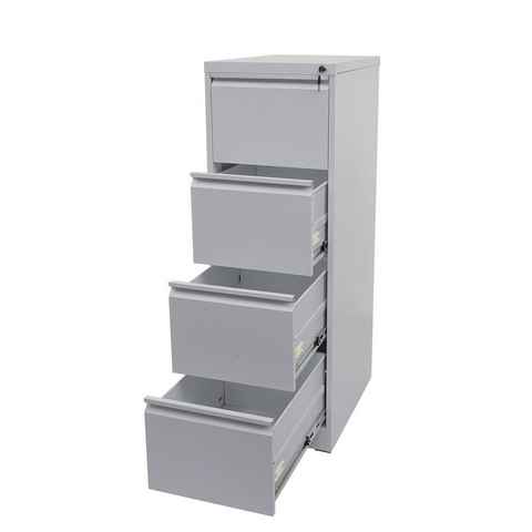 MCW Aktenschrank MCW-H16 Abschließbar, 4x Schublade, 4x Schubladen mit Vollauszug, abschließbar mit 2 Schlüsseln