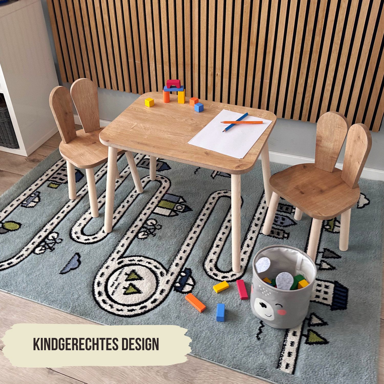 Malino Kindersitzgruppe Kindertisch mit 2 Stühlen, günstig online kaufen