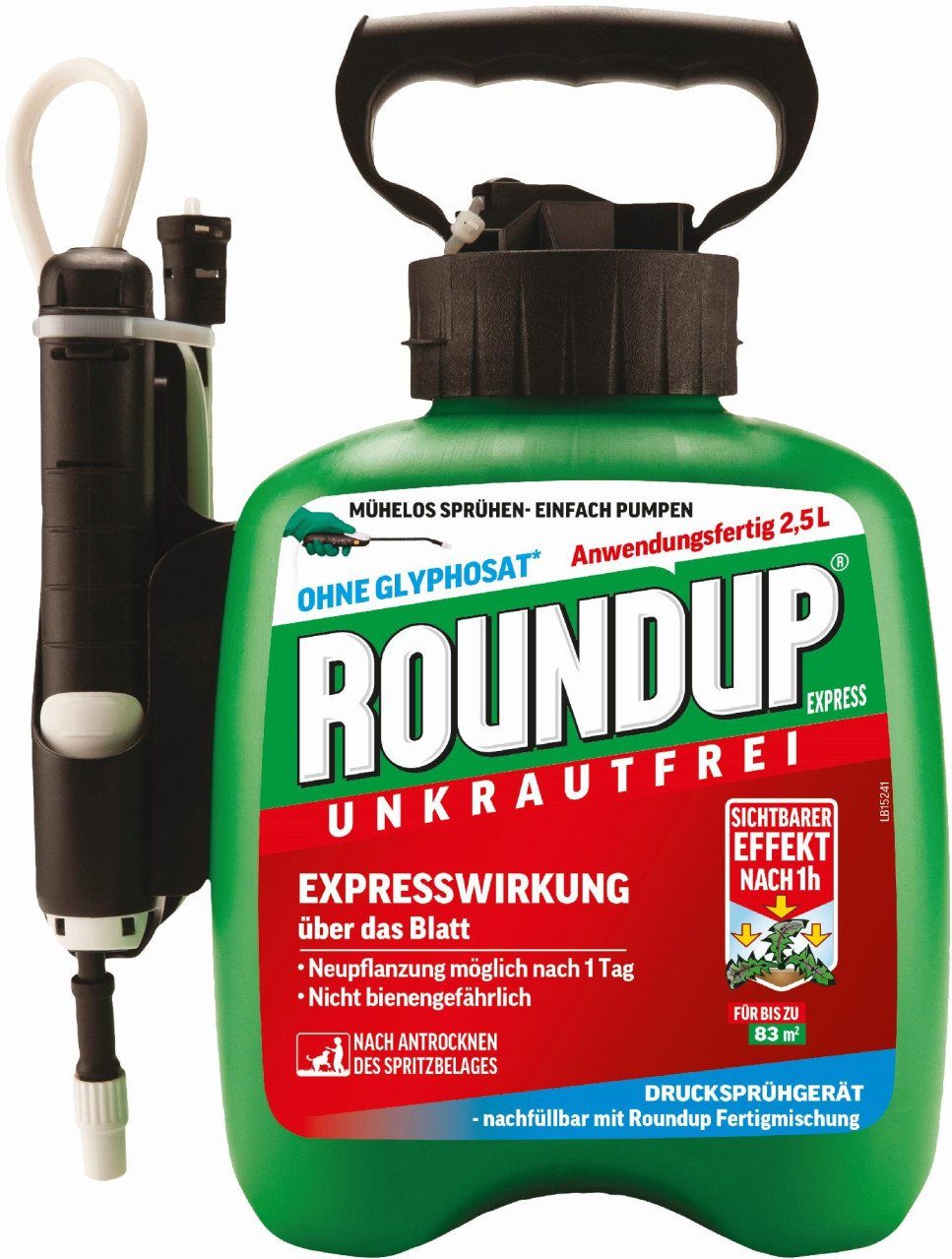ROUNDUP Unkrautbekämpfungsmittel Express Drucksprühsystem - 2,5 Liter, 2500 ml