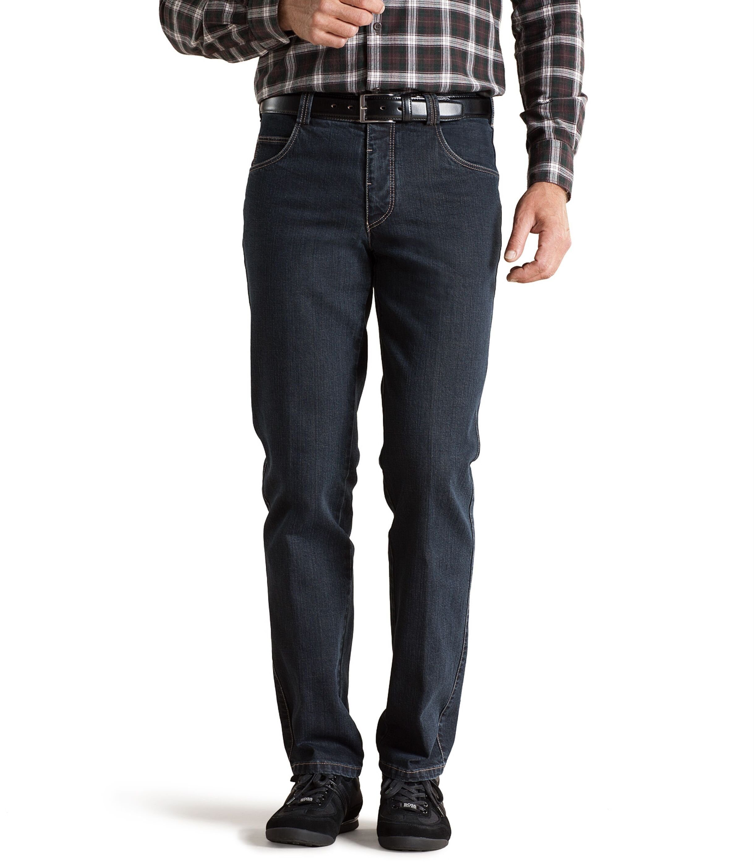 mit Blau 44) Regular-fit-Jeans (Blue-brown Stretch-Dehnbund Diego MEYER