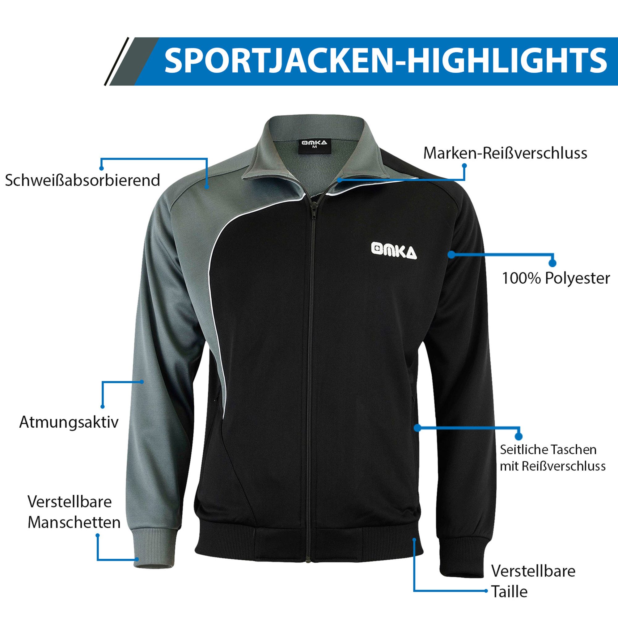 OMKA Trainingsjacke OK201J OMKA Optima Herren Trainingjacke günstig online kaufen