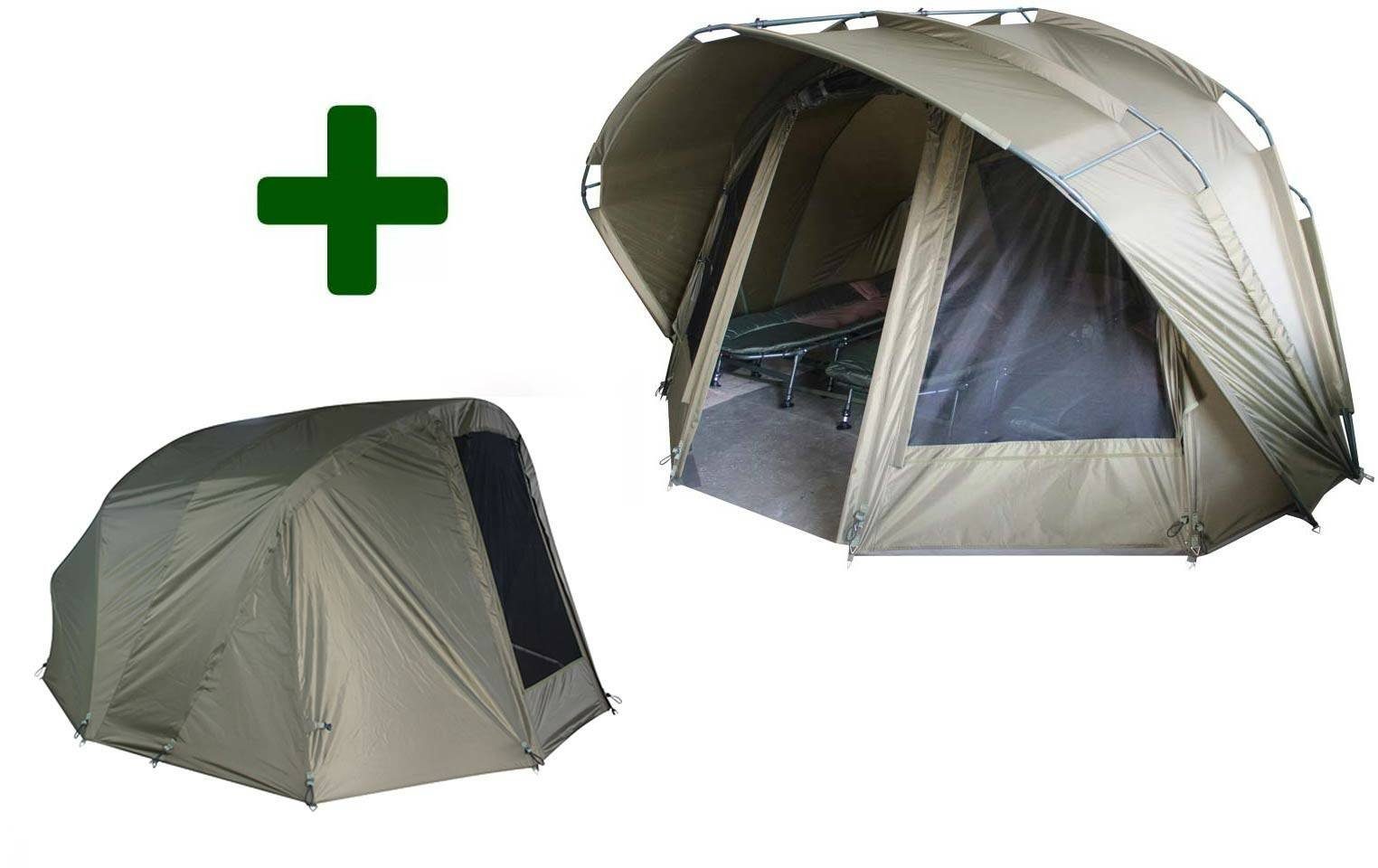 MK Angelsport Angelzelt Bivvy 3,5Man MK Fort Knox 2.0 Carpdome + Winterskin, Personen: 3