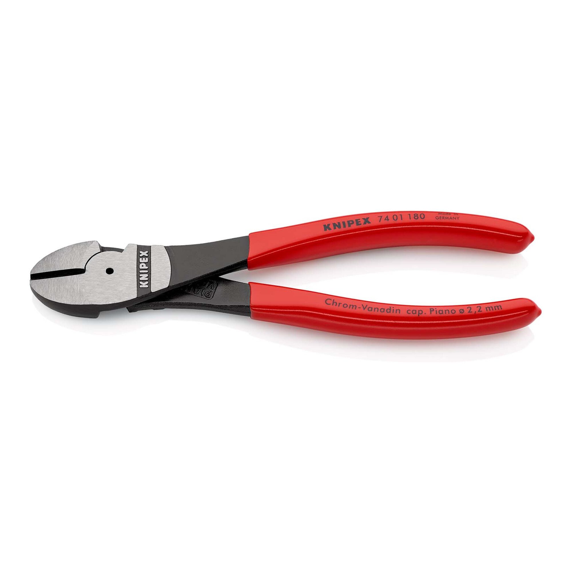 Knipex Seitenschneider KNIPEX 74 01 180 Kraft-Seitenschneider mit Kunststoff überzogen schwar