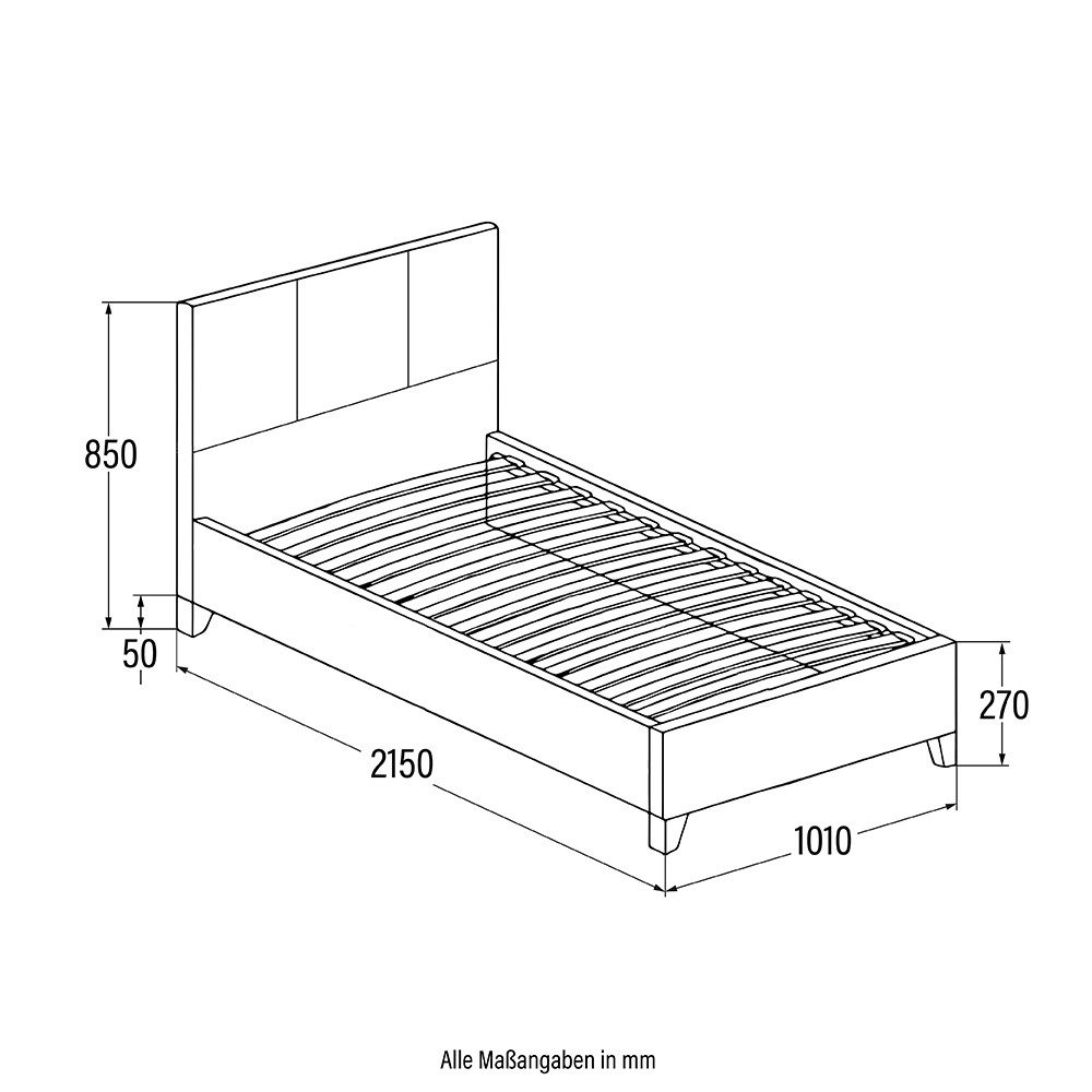 HOME DELUXE Bett LED Bett ASTEROID - Größenauswahl, gepolstertes Kopfteil, Polsterbett, Kunstlederbett – Bild 4 von 4