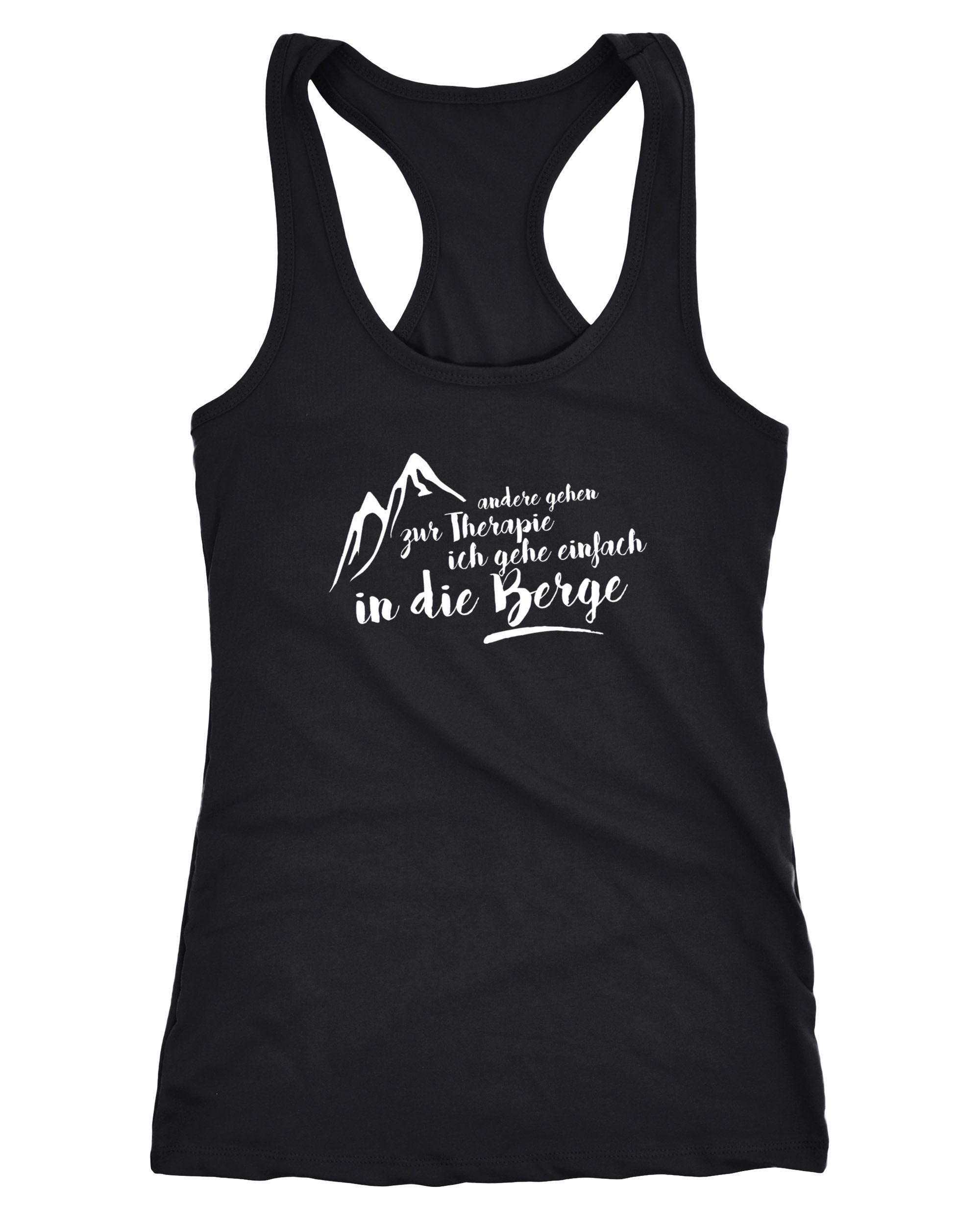 MoonWorks Tanktop Damen Tanktop Ich gehe einfach in die Berge Wandern Klettern