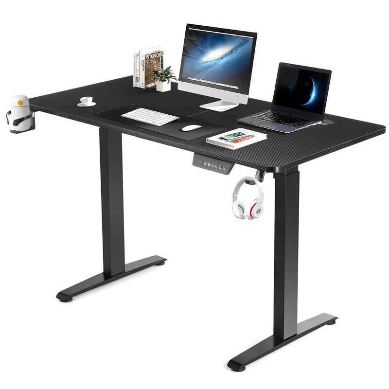 WILGOON Schreibtisch Höhenverstellbarer Schreibtisch Elektrisch, 140 / 120 x 60 cm, Ergonomisches Sitz-Stehpult mit Tischplatte, mit Memory-Steuerung