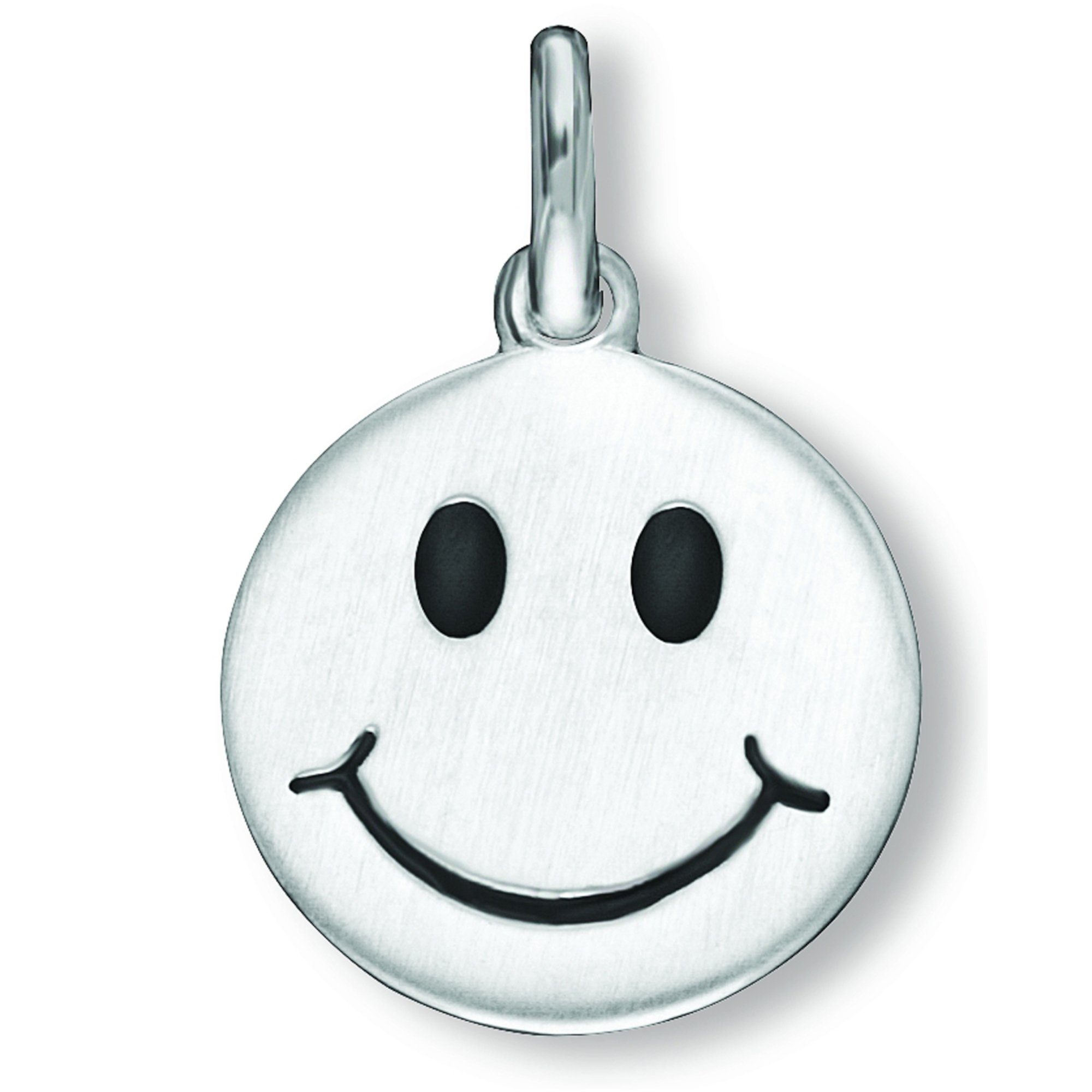ONE ELEMENT Kettenanhänger Smiley Anhänger aus 925 Silber Ø 12,5 mm, Damen Silber Schmuck Smiley | Kettenanhänger