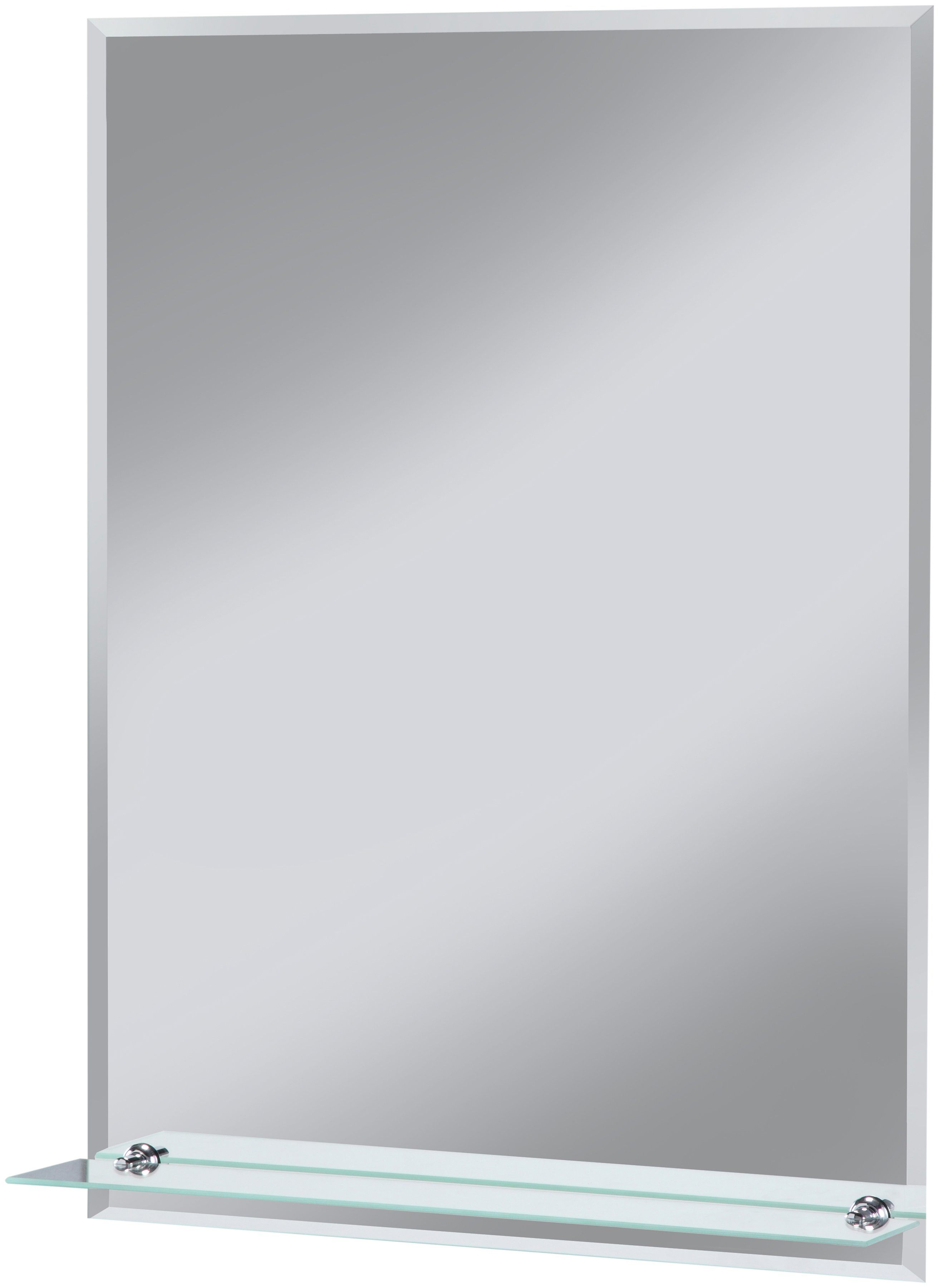 welltime Badspiegel »Flex«, Badezimmerspiegel mit Glasablage, Spiegel mit  Facettenschliff, Wandspiegel in der Größe 60x80cm online kaufen | OTTO