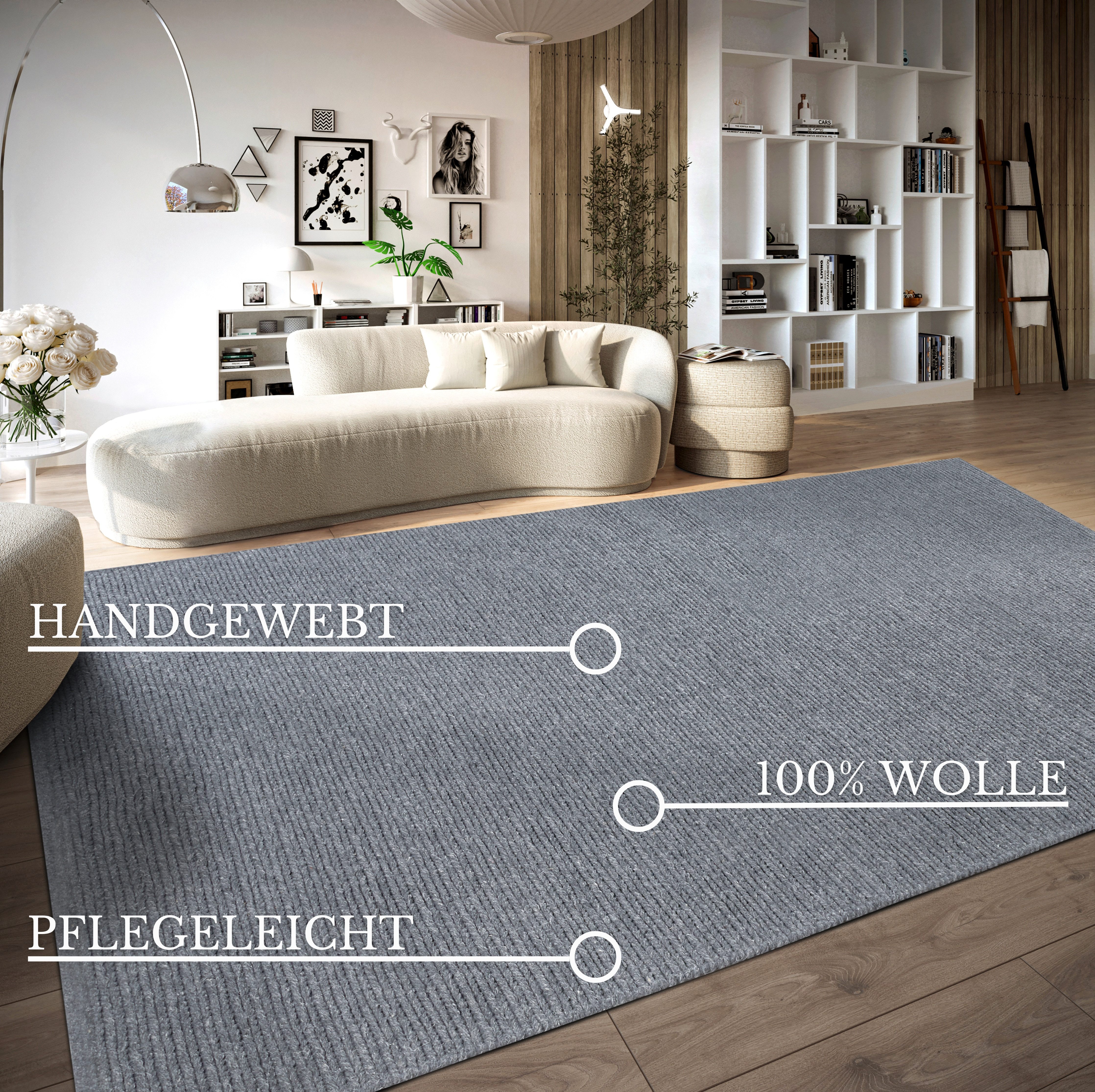 Villeroy & Boch Wollteppich Francois, rechteckig, Höhe: 7 mm, in rund, oval, Läufer, handgewebt, Wolle, Wohnzimmer, Schlafzimmer – Bild 3 von 5
