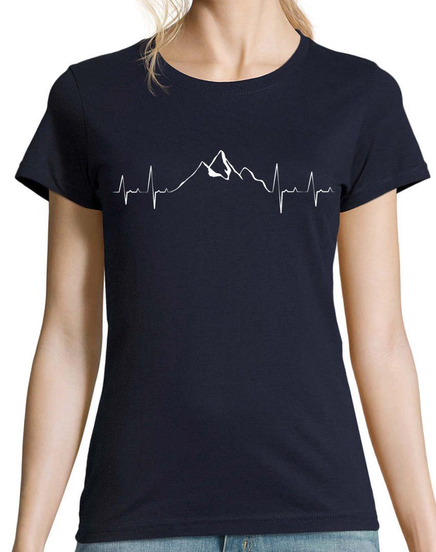Youth Designz T-Shirt Heartbeat Mountain Damen T-Shirt mit tendigem Frontprint