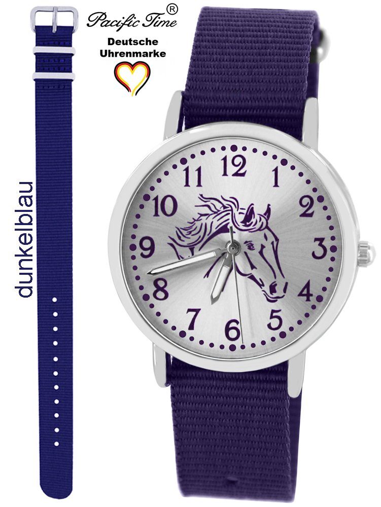 Quarzuhr - Design Gratis Kinder violett Armbanduhr blau Versand Wechselarmband, Pferd Pacific und Time und Mix Match violett Set