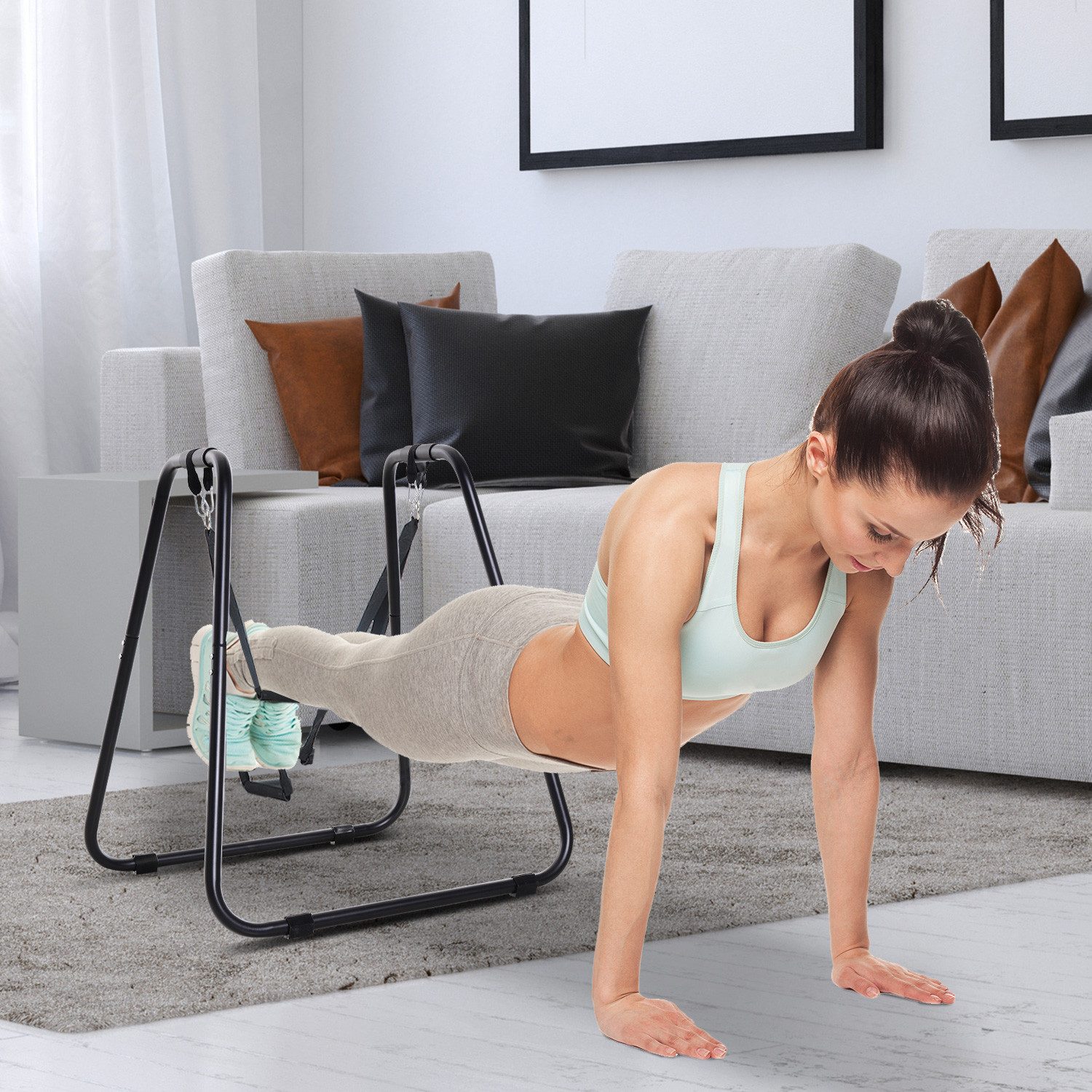 HOMCOM Kraftstation Dip Barren bis 120 kg belastbar Parallettes für Krafttraining, 4 Gewichtsblöcke (Dip Ständer, 1-tlg., Dipstation), Schwarz 90 x 81 x 92.5 cm
