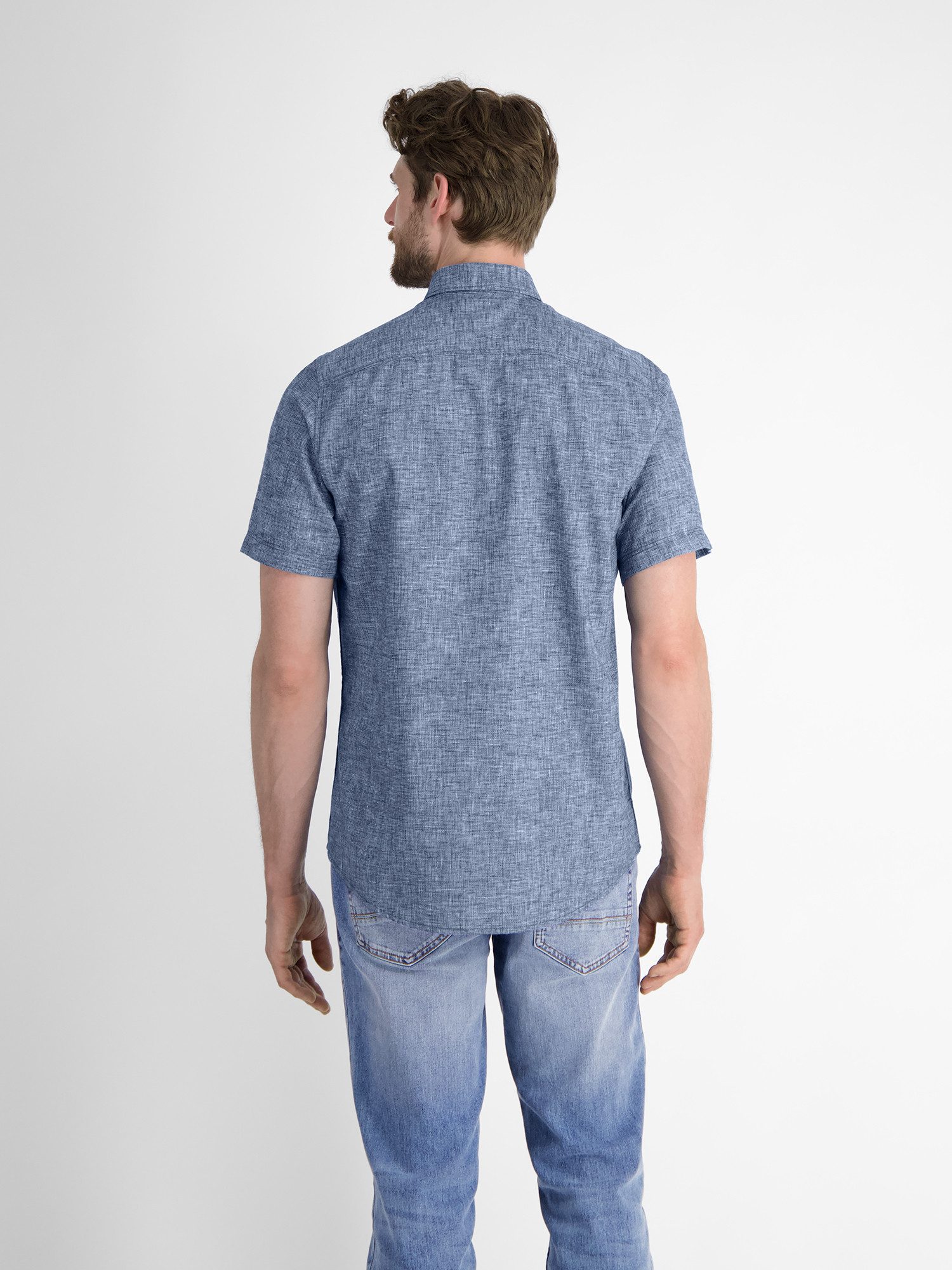 LERROS Kurzarmhemd LERROS Kurzarmhemd mit verdecktem Button-down-Kragen günstig online kaufen