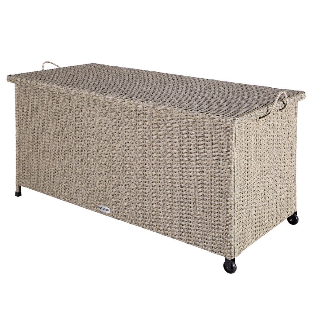 Casaria Auflagenbox, Innenplane, Rollen, Haltegriffe, Beige