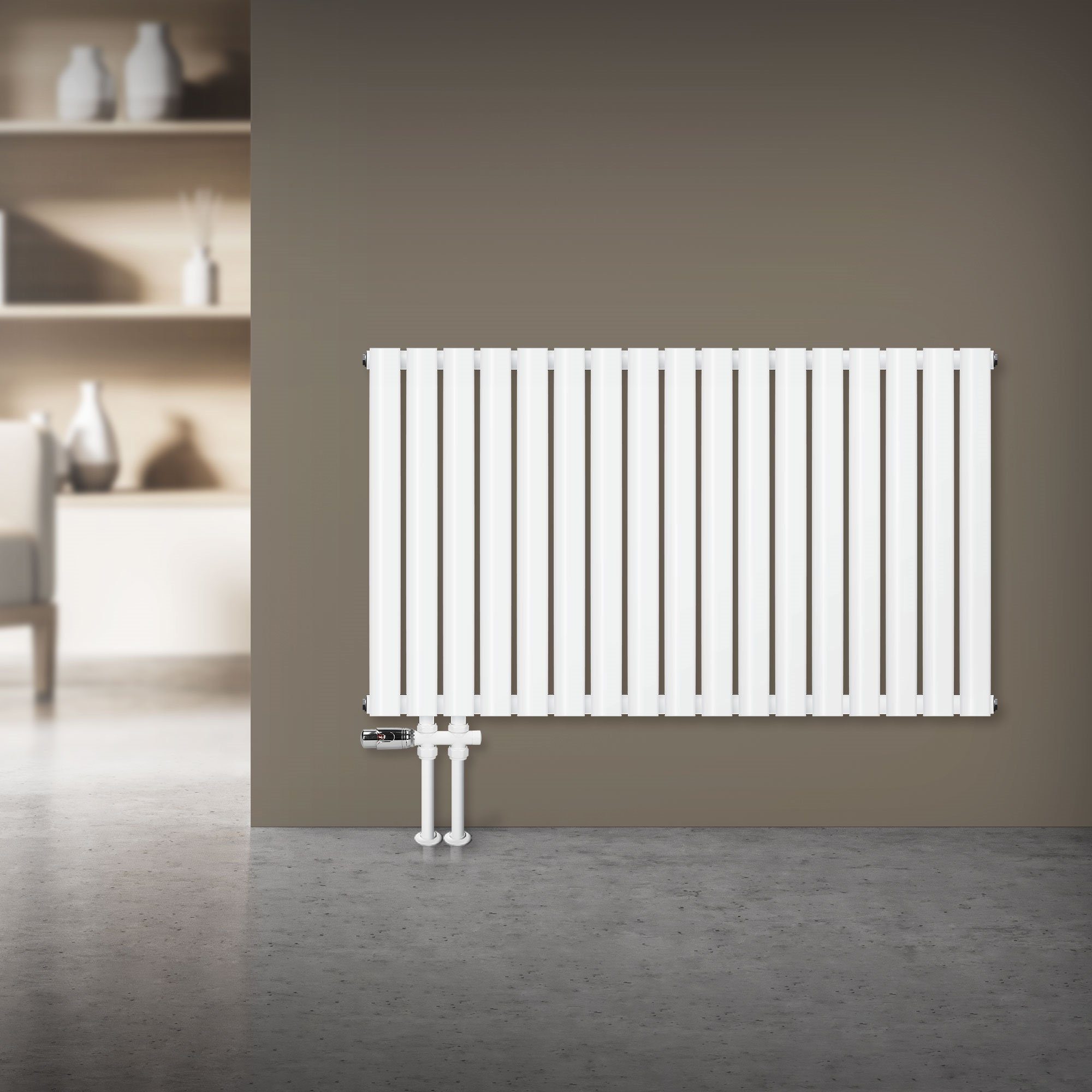 MLDESIGN Heizkörper Paneelheizkörper Einlagig 102x60cm mit Boden Anschlussgarnitur Weiß