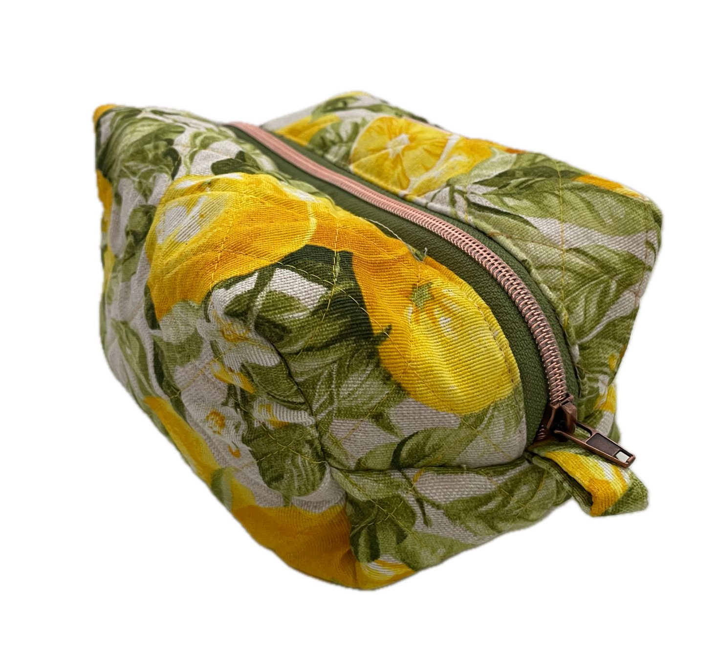Ammerkind Kosmetiktasche Handgefertigte Kosmetiktasche (Boxie Bag) Lemon, Handarbeit aus Deutschland
