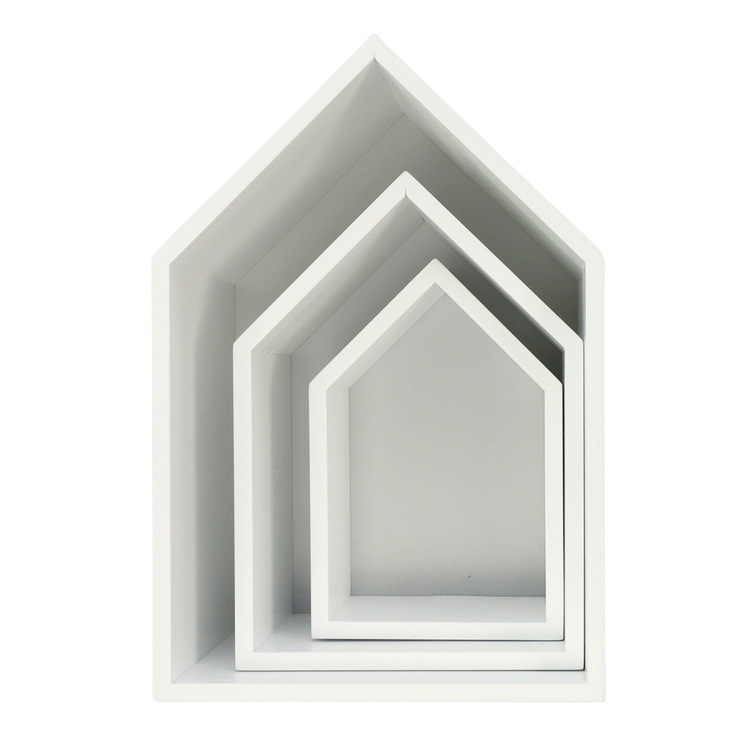 Puckdaddy GmbH Regalelement Elise (3er-Set) im dekorativen Haus Design, Grau