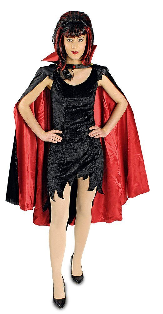 Karneval-Klamotten Vampir-Kostüm Damen Vampir Wendeumhang Cape mit  Stehkragen, Dracula Frauenkostüm Halloween