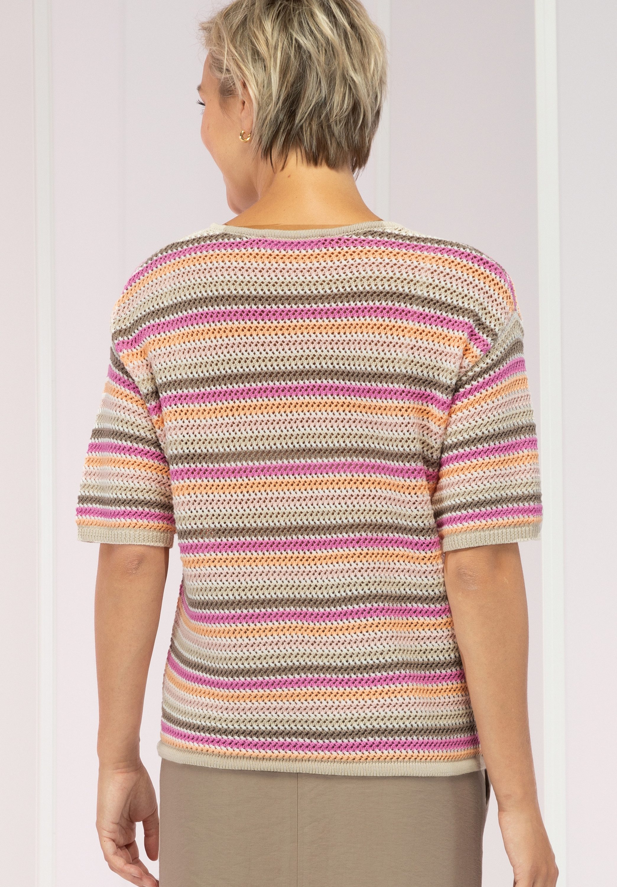 bianca Strickpullover OLINDE in modischem Streifenlook in Trendfarben