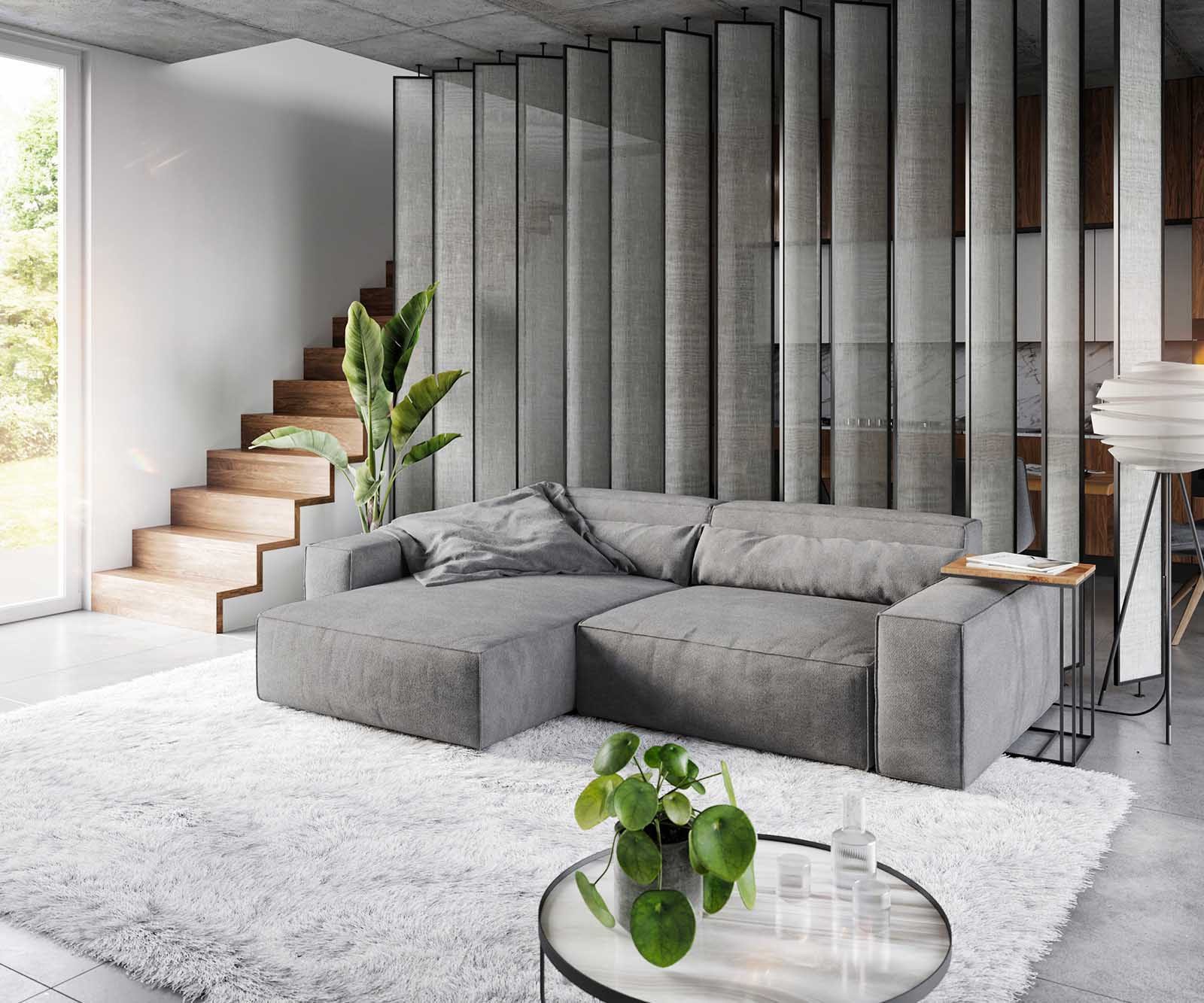 DELIFE Ecksofa Sirpio, XL Mikrofaser Taupe günstig online kaufen