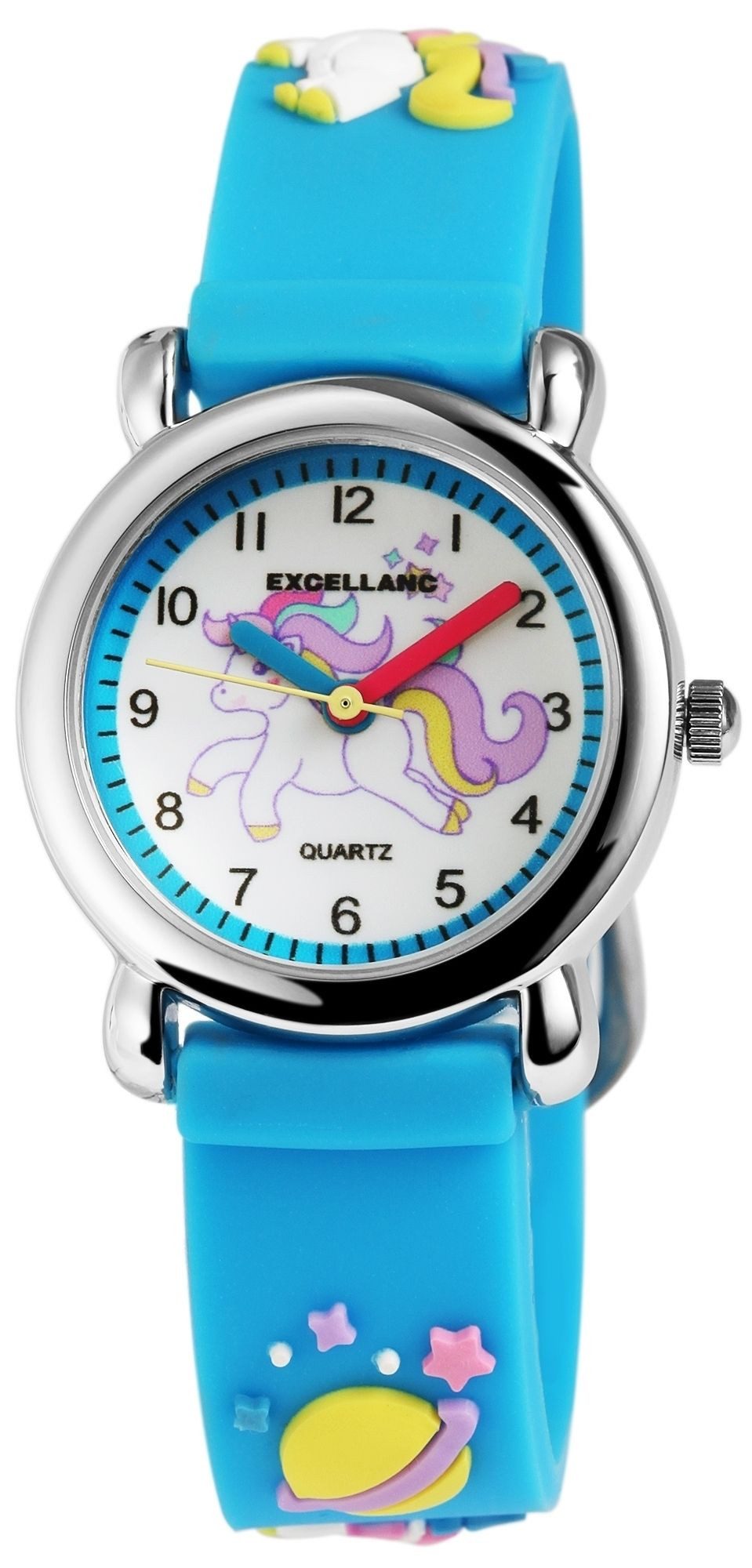 EXCELLANC Quarzuhr silberfarbig, Mineralglas, (1-tlg), Kinder Armbanduhr