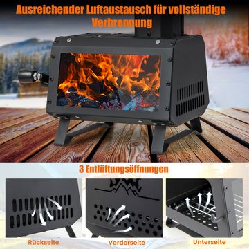 KOMFOTTEU Feuerschale, tragbarer Holzofen für Garten & Camping