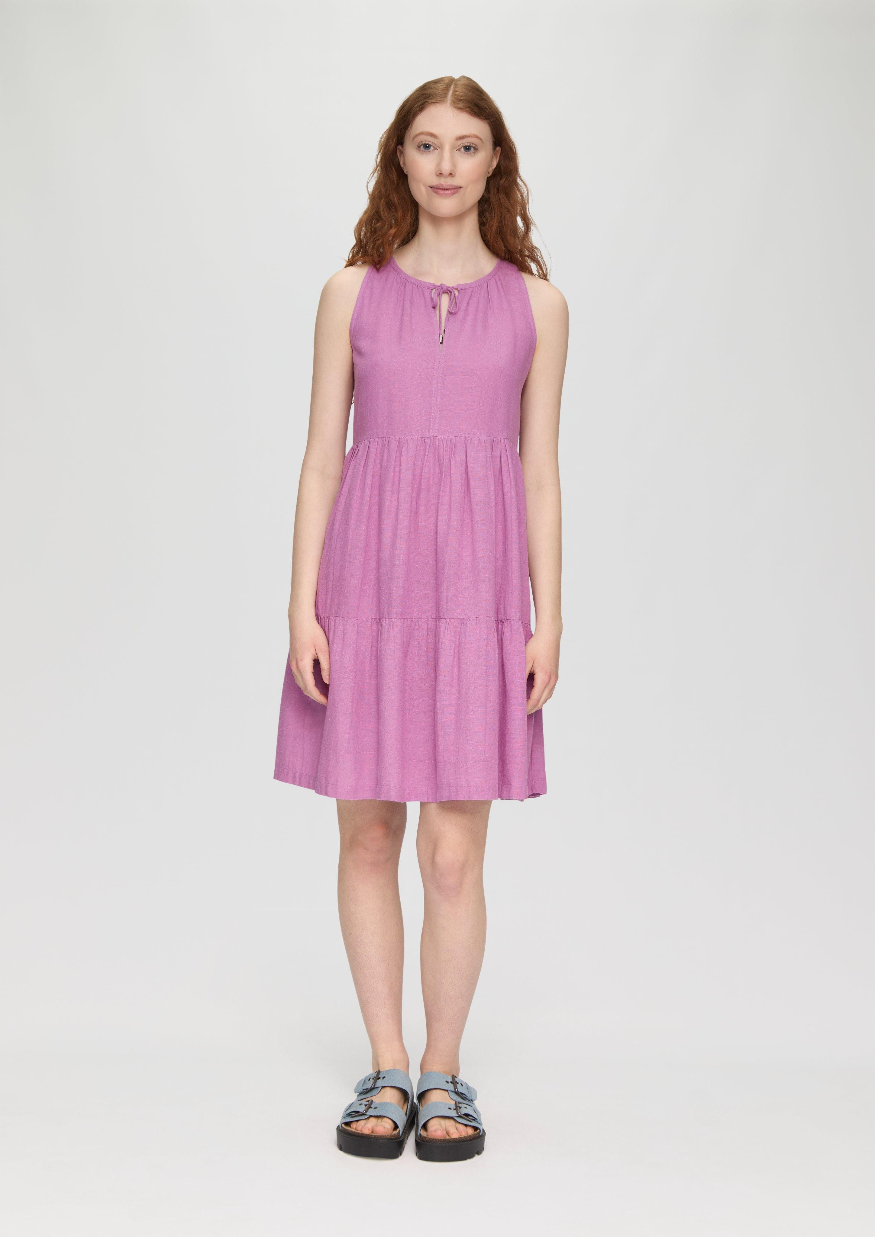 Minikleid Midikleid aus Leinenmix