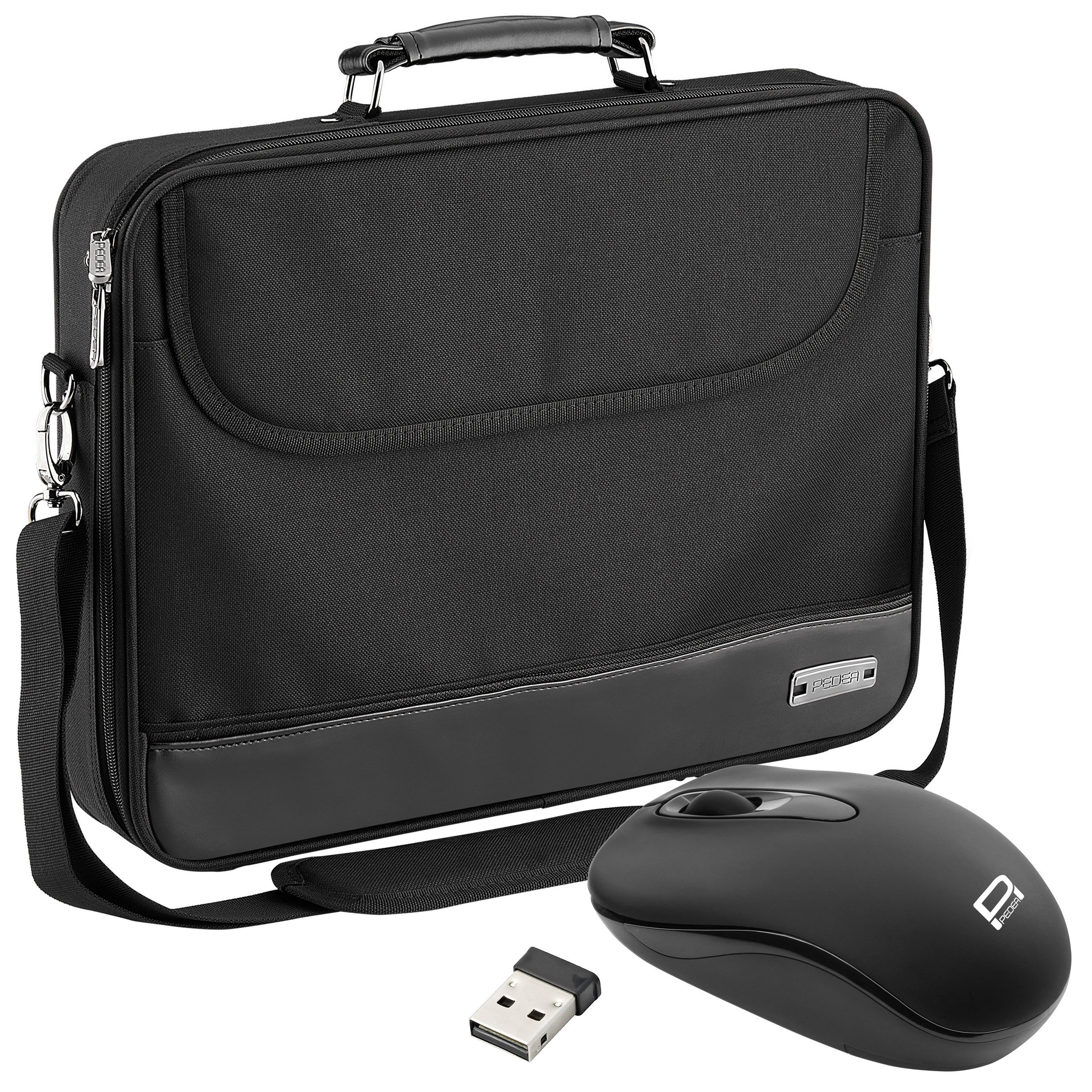 PEDEA Laptoptasche Notebooktasche 13,3 / 15,6 / 17,3 / 18,4 / 20,1 mit Maus (mit Funkmaus), mit stabilem Schutzrahmen, wasserabweisend, verstellbarer Schultergurt