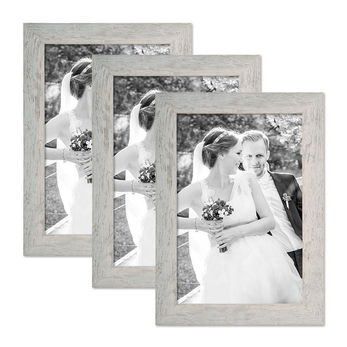 PHOTOLINI Bilderrahmen 3er Set Strandhaus Rustikal günstig online kaufen