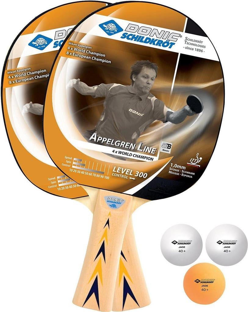 Donic Tischtennisschläger Tischtennis Set Appelgren 300, Tischtennis Ракетки Set Tischtennisset Table Tennis Bat Racket
