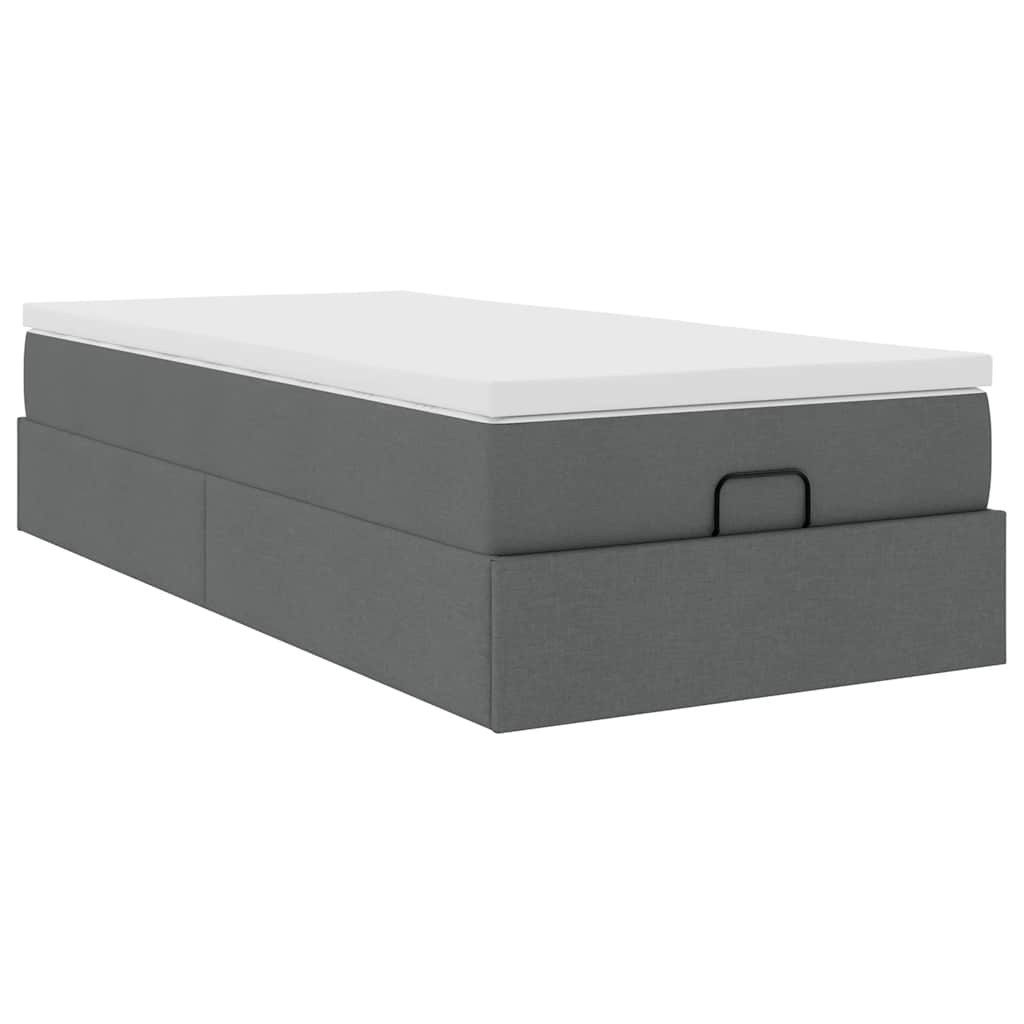 vidaXL Bett Ottoman-Bett mit Matratze Dunkelgrau günstig online kaufen