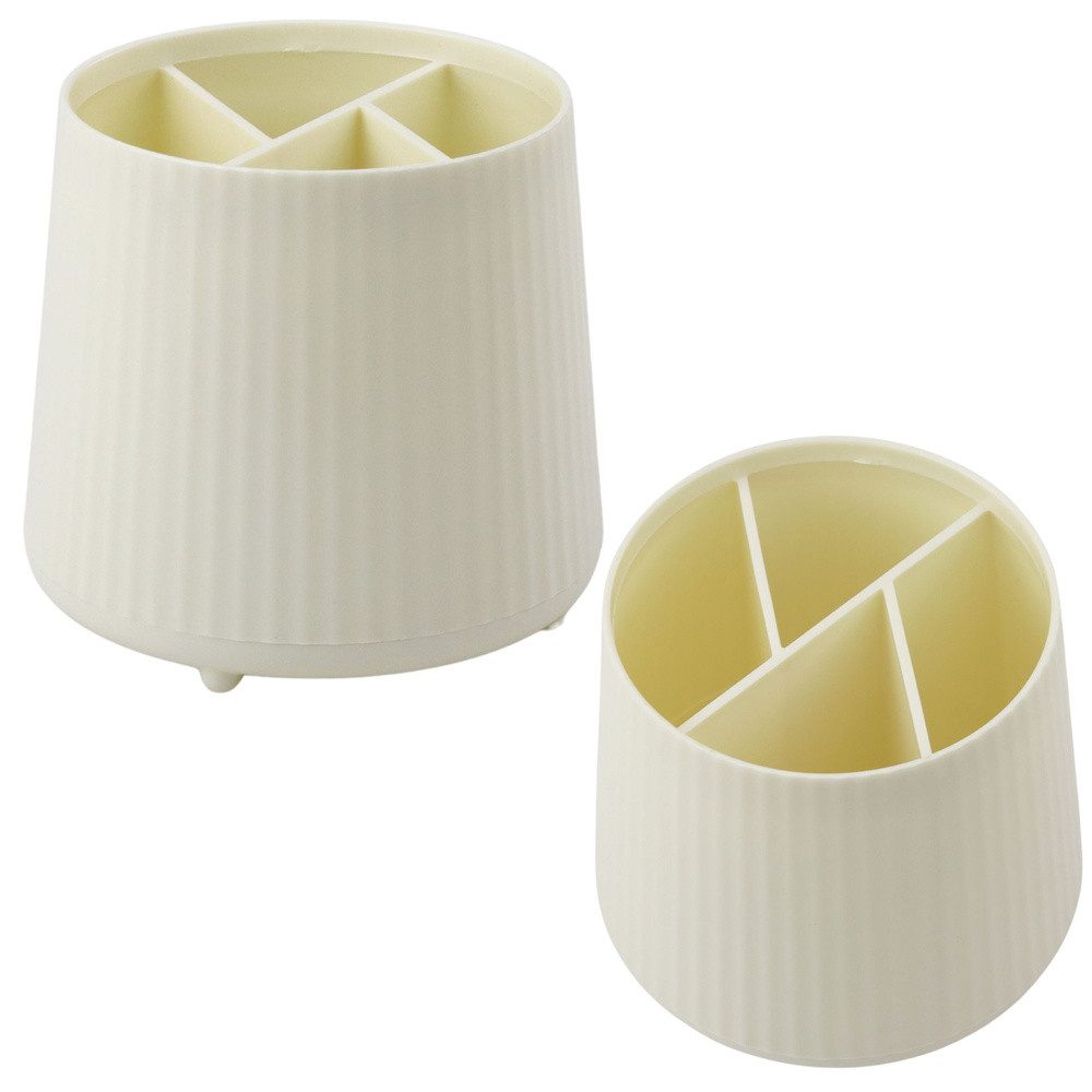 LEAN TOYS Organizer Aufbewahrungsbecher Stiftehalter Kosmetikhalter (Spar-Set, 1 St., 11,5 x 10,5 cm kratzfest), 5 Fächer, kratzfester Kunststoff, pflegeleicht