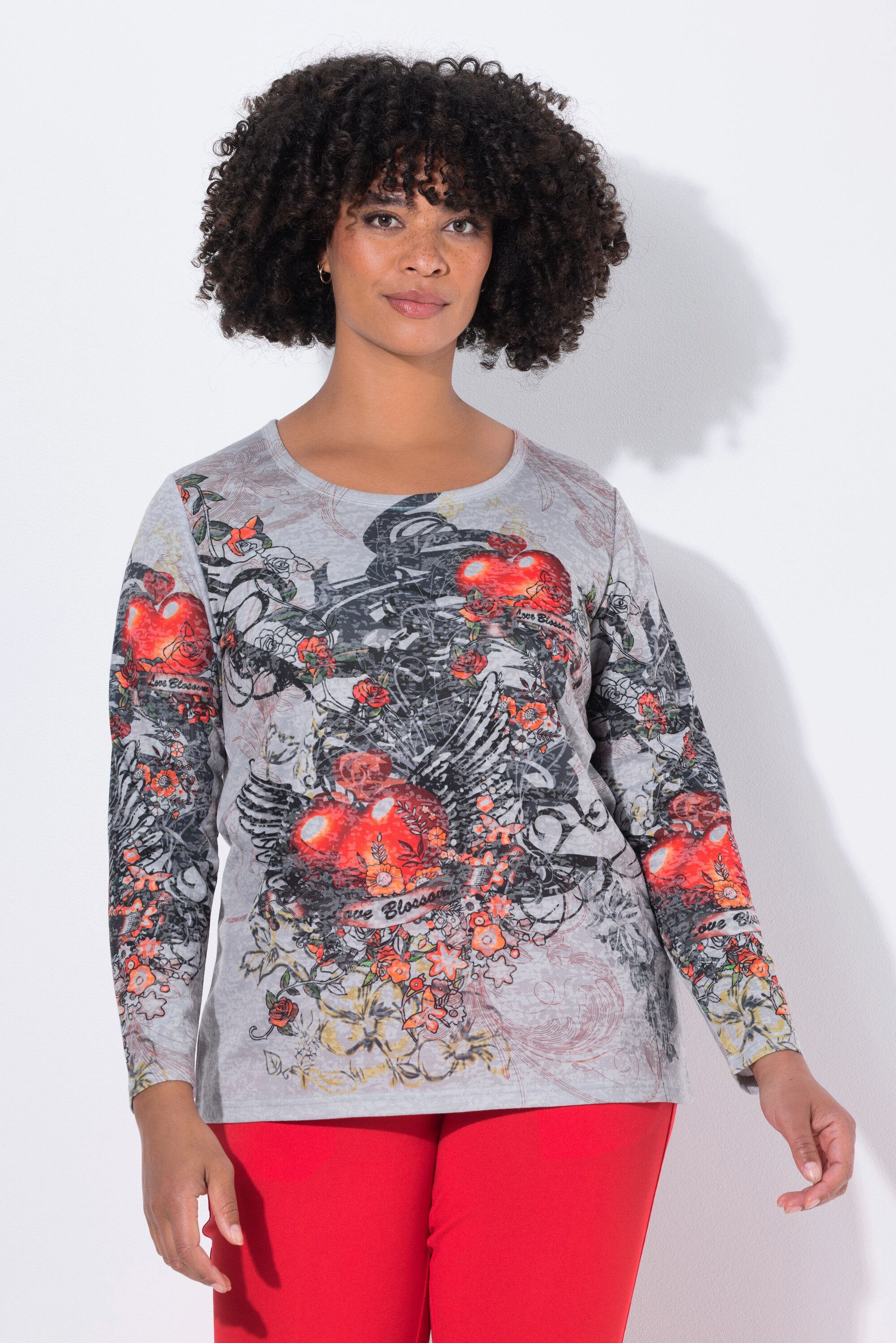 Angel of Style T-Shirt T-Shirt A-Linie Flügel-Herz-Motiv Langarm günstig online kaufen