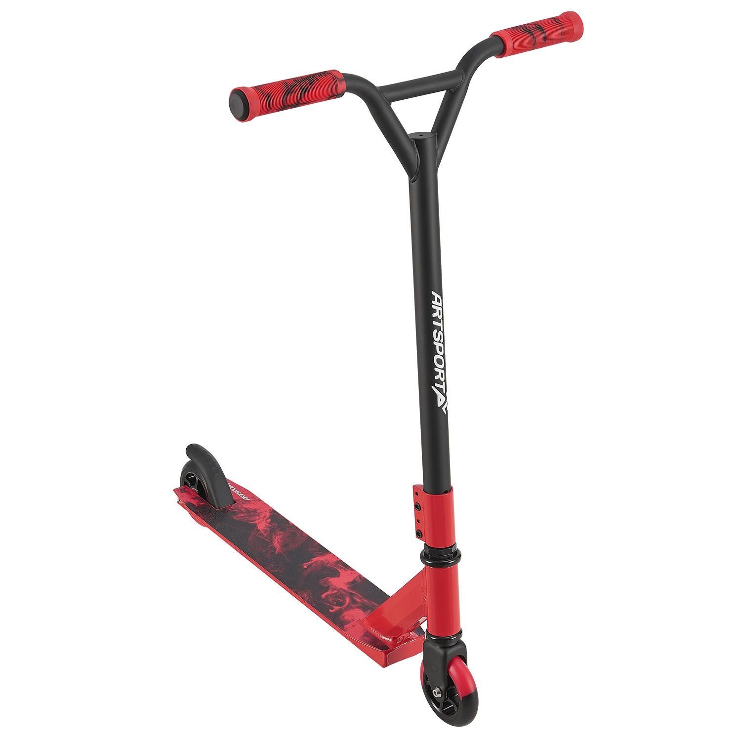 ArtSport Stuntscooter Red Smoke, Alu Core, 360°Lenker mit TPRGrips, stabil & leicht