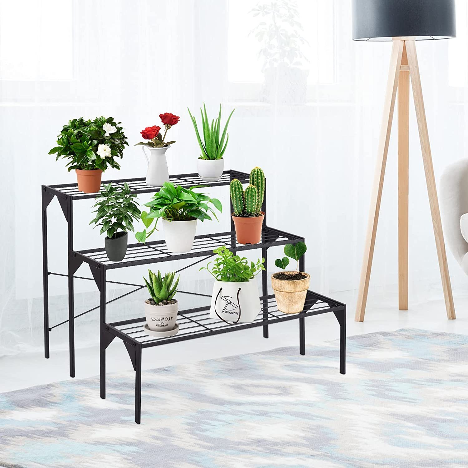 KOMFOTTEU Blumenständer Pflanzenständer, 3-stufiger Metall, aus günstig online kaufen