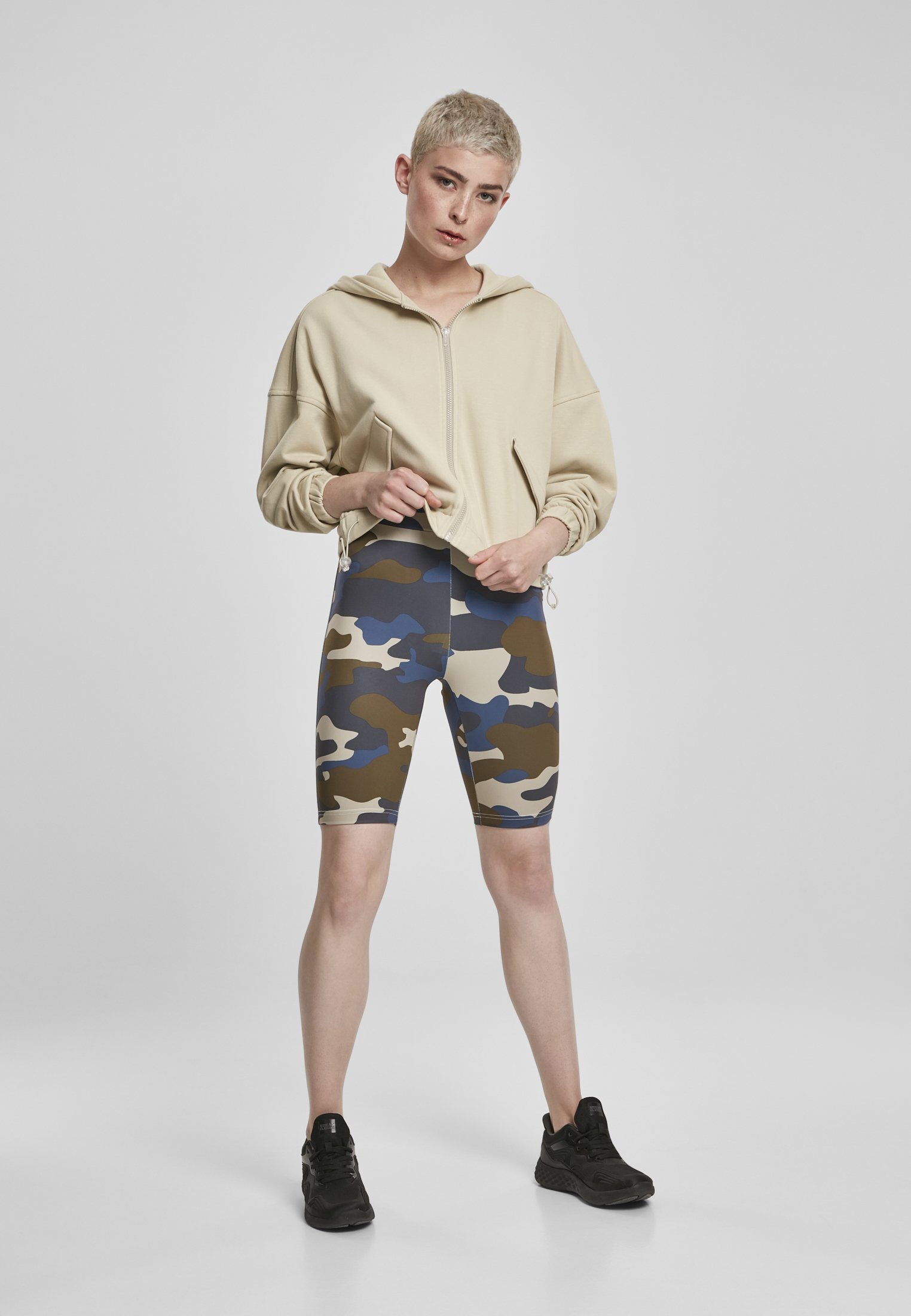 Camo (1-tlg) Ladies Tech 2-Pack camo/summerolive URBAN High Waist summerolive Shorts Stoffhose Damen Cycle CLASSICS