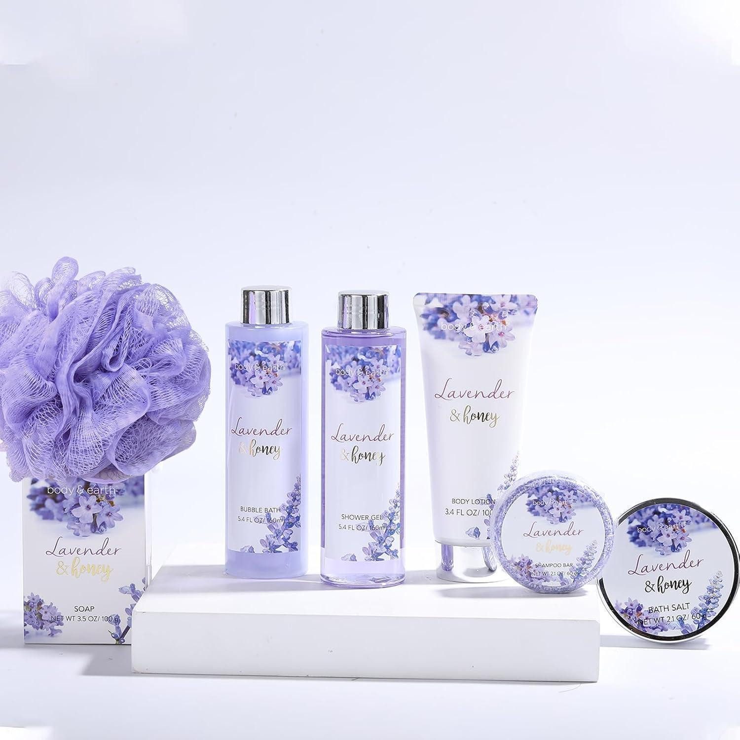 LuxusKollektion Pflege-Geschenkset Geschenkset 8tlg Lavendel Geschenkkorb Pflegeset LavendelölenB