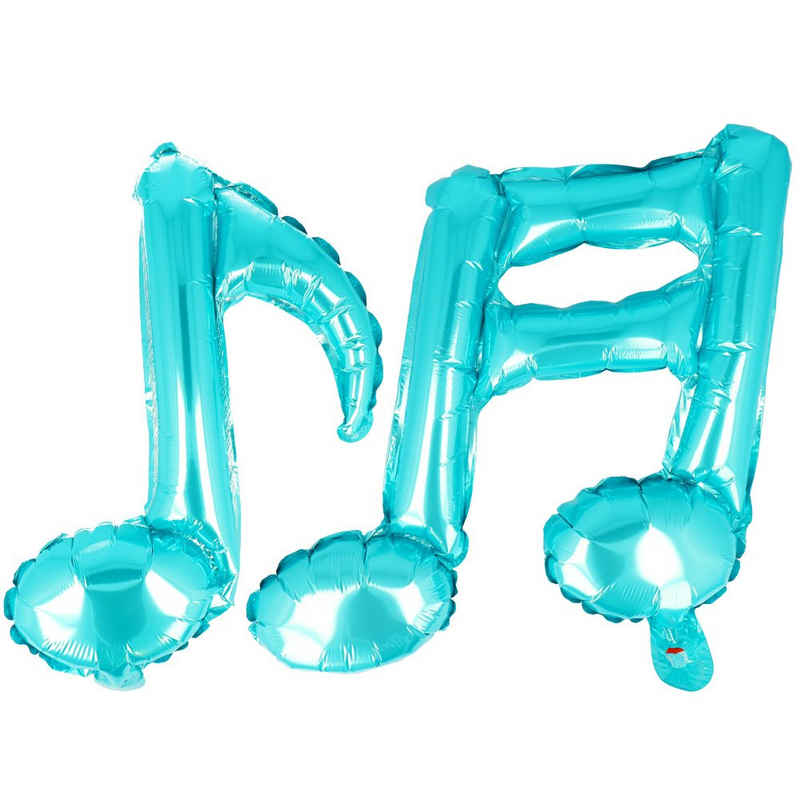mugesh Aufblasbares Partyzubehör Luftballon Noten (2er-Set) hellblau, für Musiker