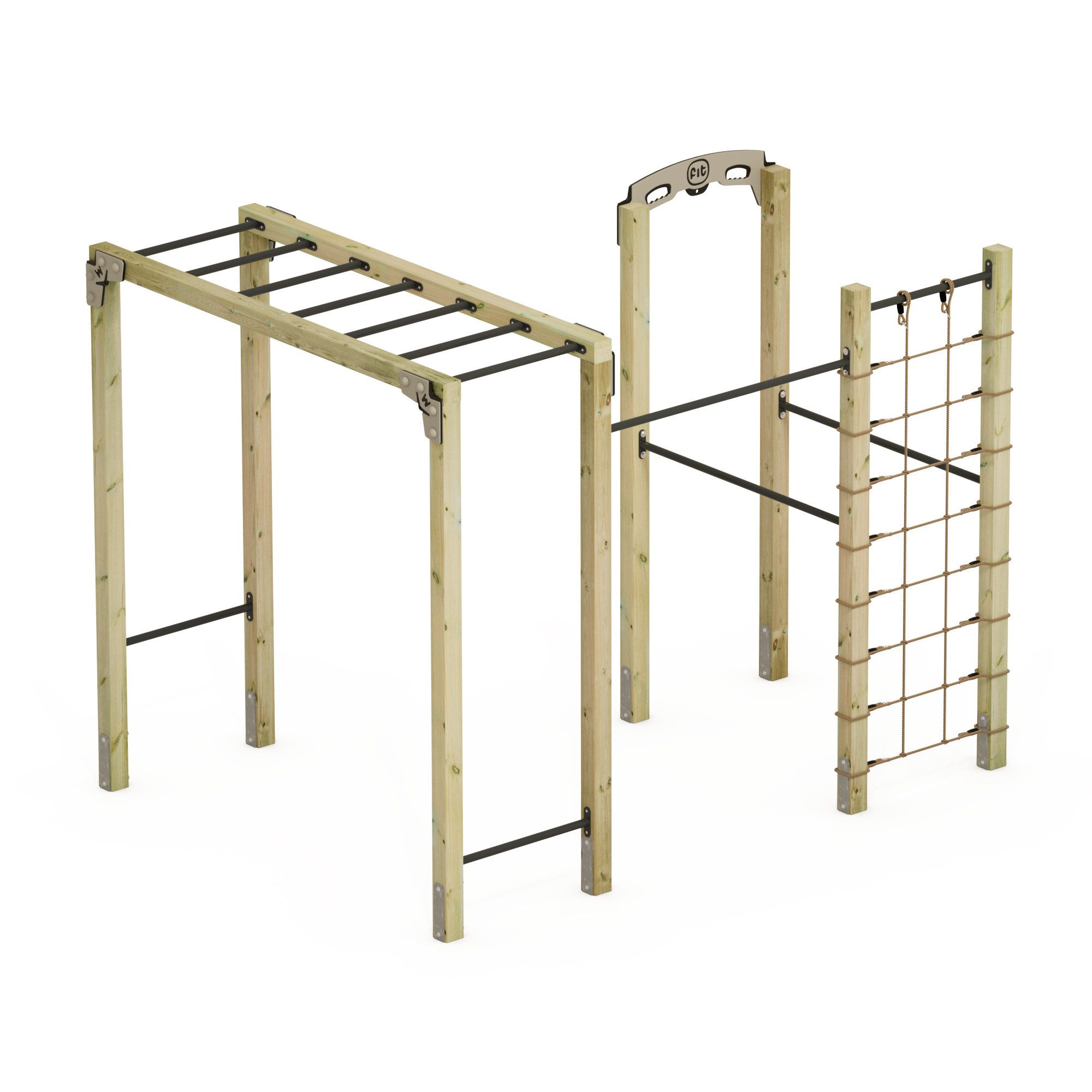 Wickey Klettergerüst Wickey FIT Base 820 – Klimmzugstation für Garten & Calisthenics, (Kraftstation, Fitnessstation, Sportgeräte für zuhause, Workout, Krafttraining, Gymtower, Fitnessturm, Outdoor-Fitnessgerät für Kinder & Erwachsene bis 100 kg), wetterfest mit 5 Jahren Garantie auf Holz- und HDPE-Teile*