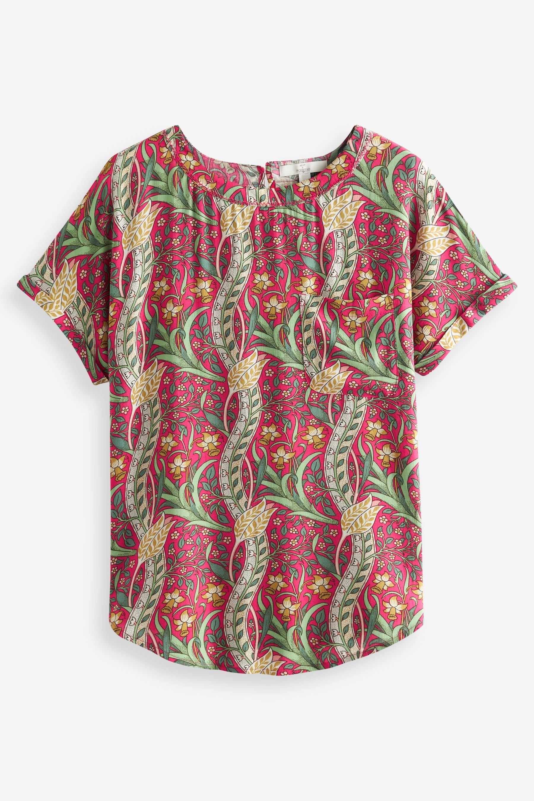 mit Co. T-Shirt Floral (1-tlg) Next T-Shirt Morris & Pink Kastenschnitt