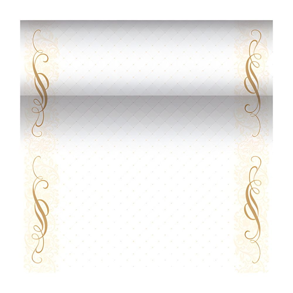 PAPSTAR Tischläufer stoffähnlich PV-Tissue Mix ROYAL Collection 24 m x 40 cm gold Megan