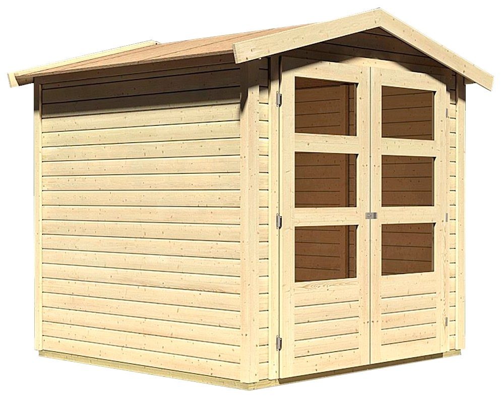 Karibu Gartenhaus Amberg 2, BxT: 213x197 cm, (Set), anthrazit, naturbelassen oder terragrau