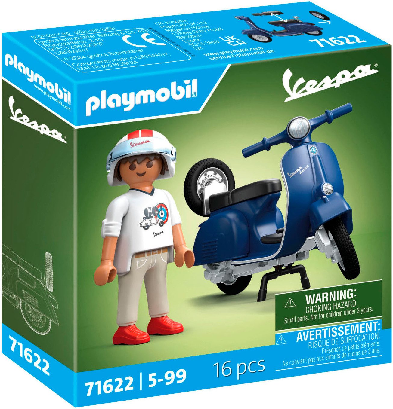 Playmobil® 1969 Vespa 150 Sprint Veloce, Blau (71622), Vespa Konstruktions- günstig online kaufen
