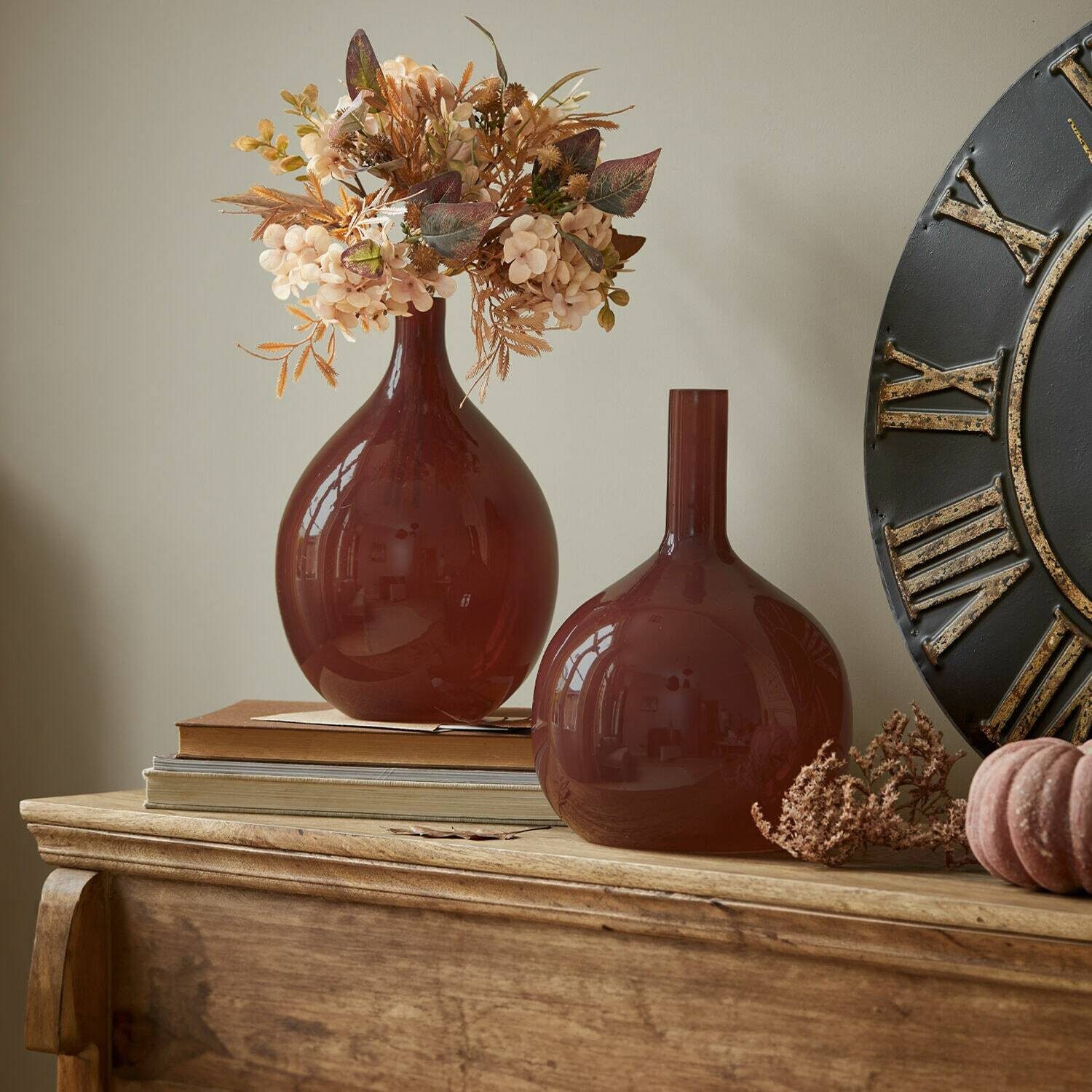 Mirabeau Tischvase Vase 2er Set Erlunda bordeaux