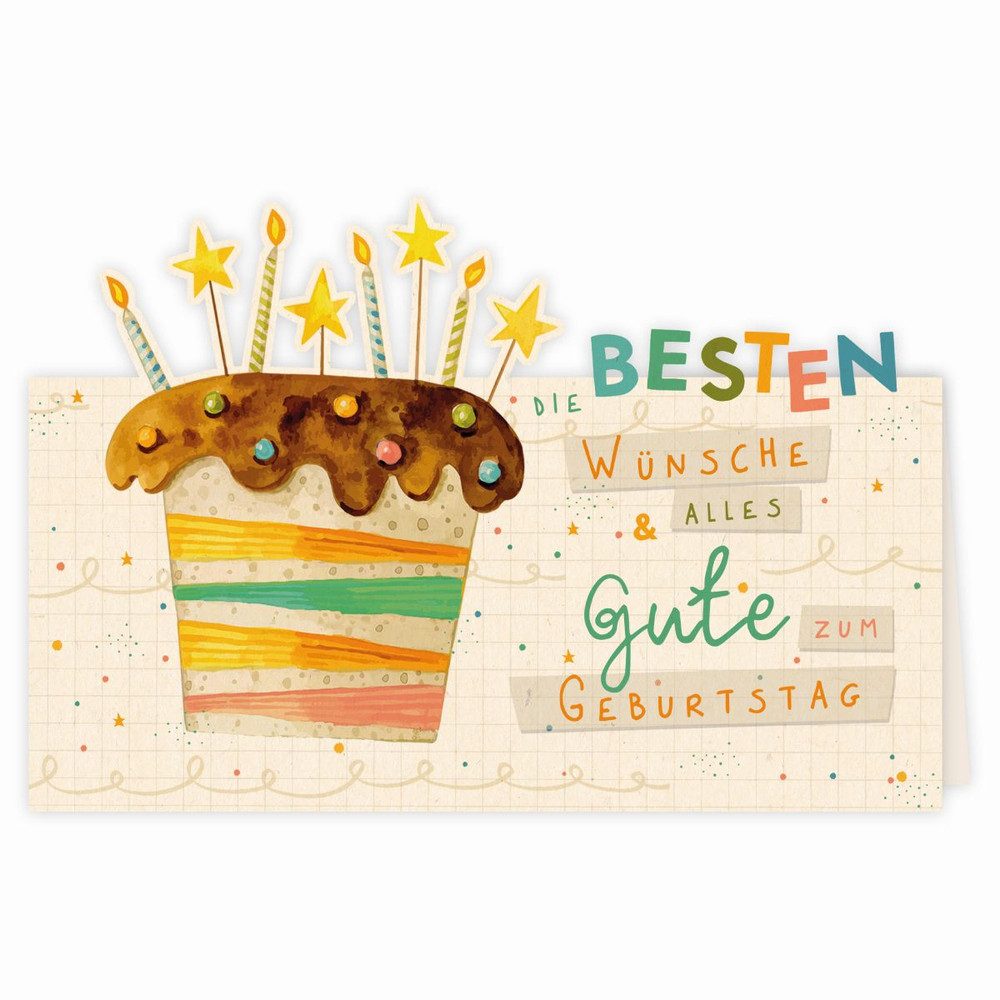Geburtstagskarten Glückwunschkarte - Die besten Wünsche... - Geburtstag - mit Umschlag