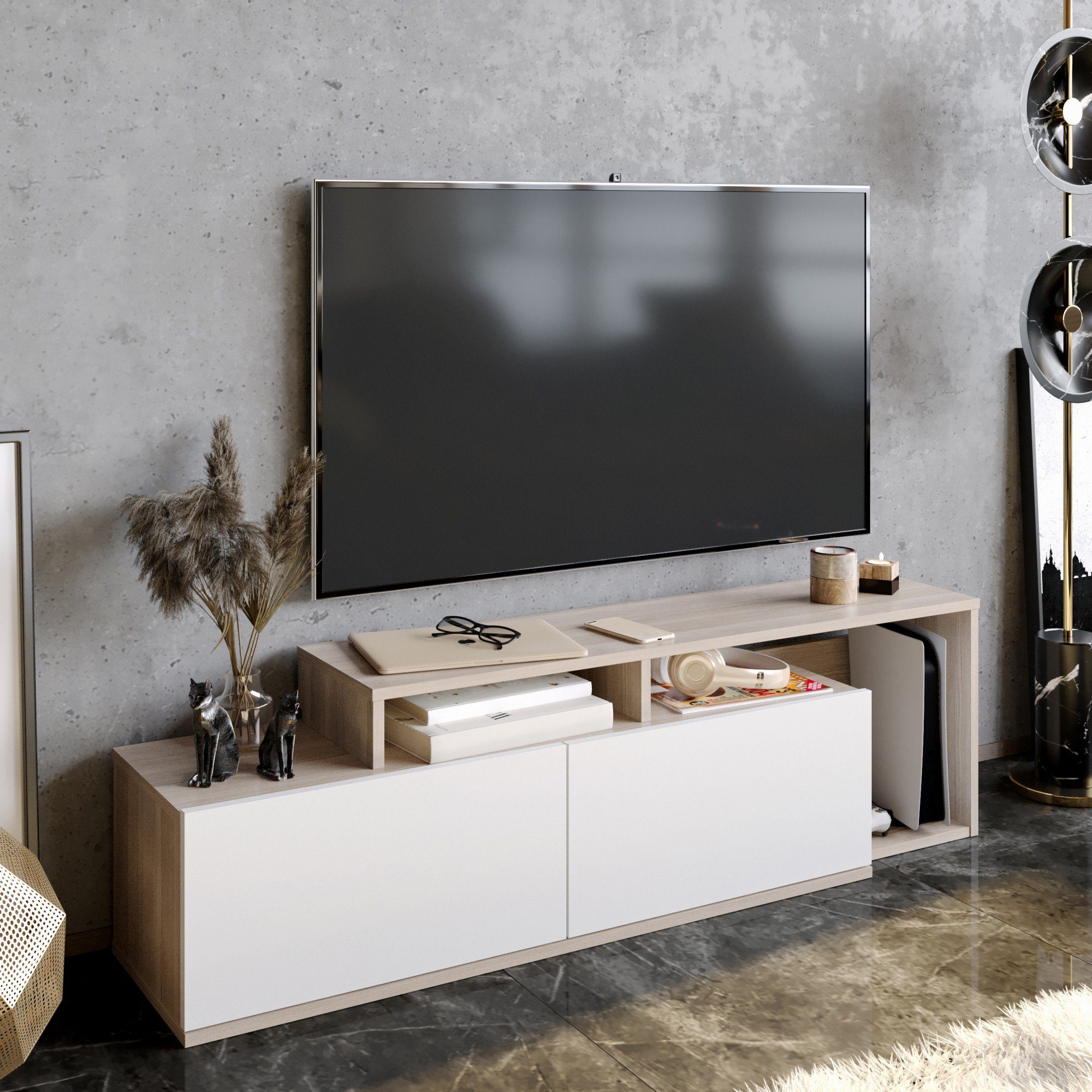 Skye Decor TV-Schrank Schränke, 42,9x149,8x35,3 cm, 100% Melaminbeschichtete Partikelplatte