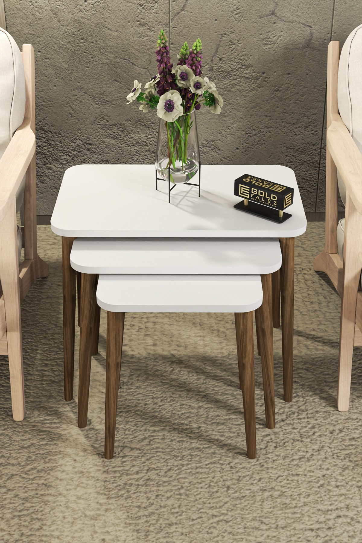 en.casa Couchtisch (3-St), stapelbar, kratzfest, abgerundete Ecken 89322037 günstig online kaufen