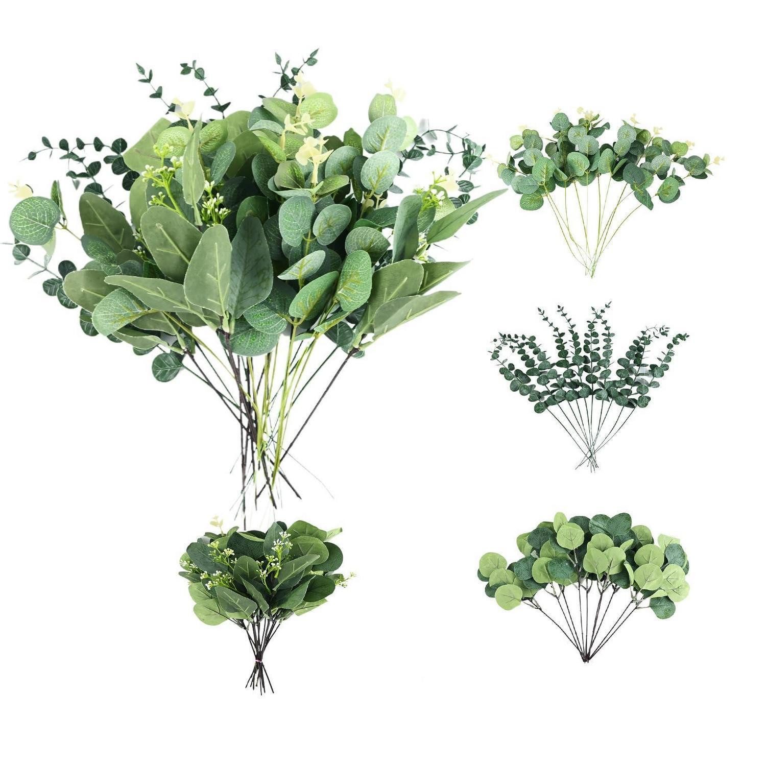 Kunstzweig Künstliche Eukalyptus Zweige Deko 35 Stück, LuxusKollektion, Höhe 27 cm
